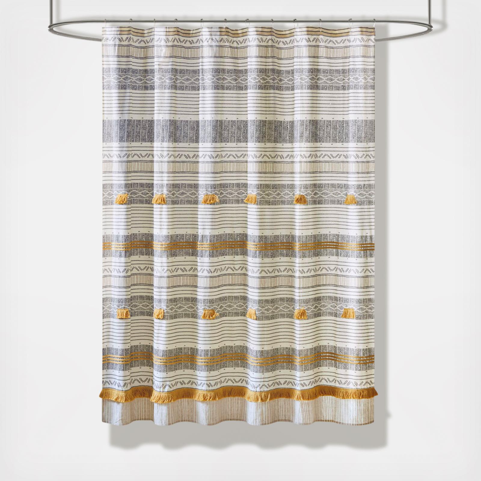 Cody Printed Shower Curtain with Tassel
