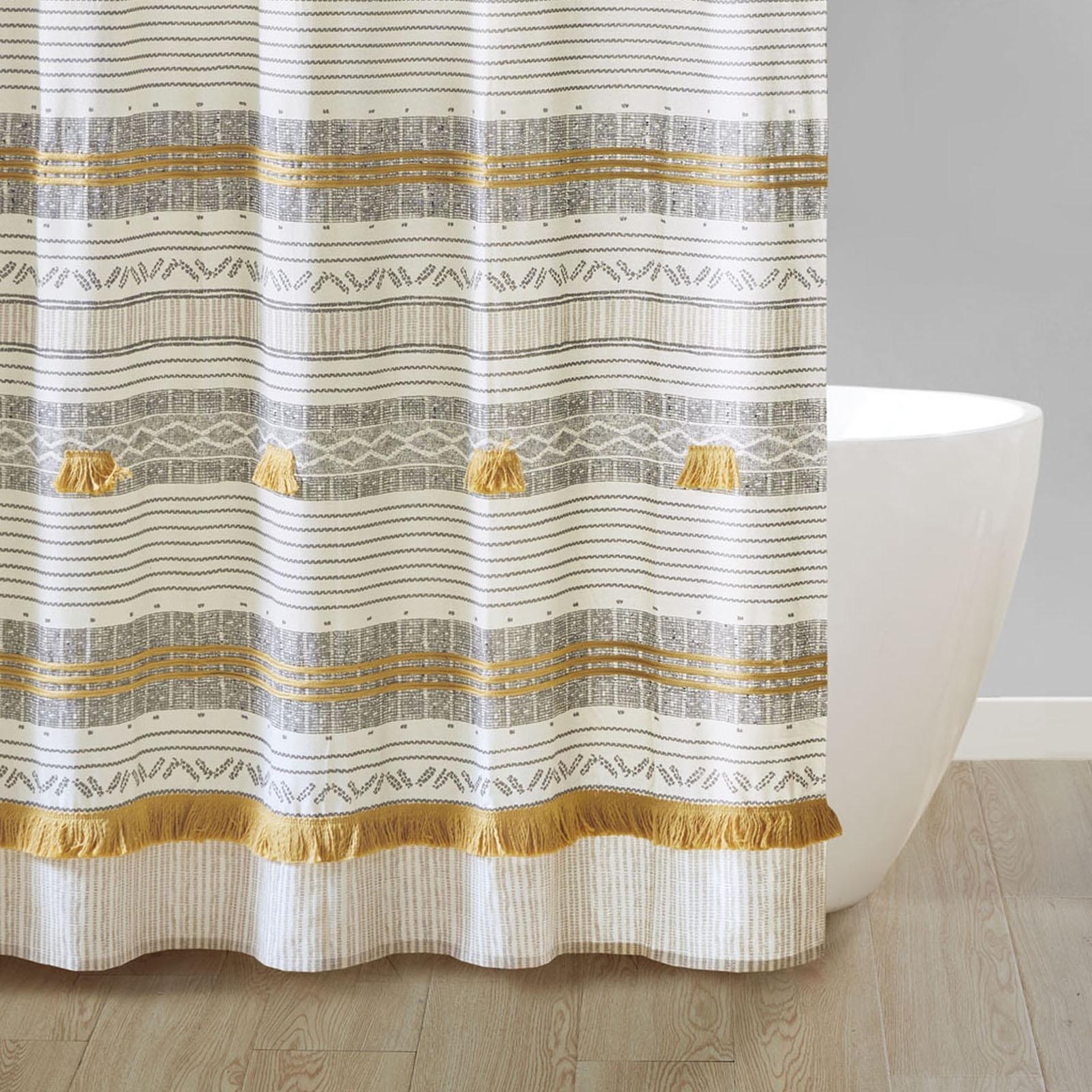 Cody Printed Shower Curtain with Tassel 3 Cody Printed Shower Curtain with Tassel