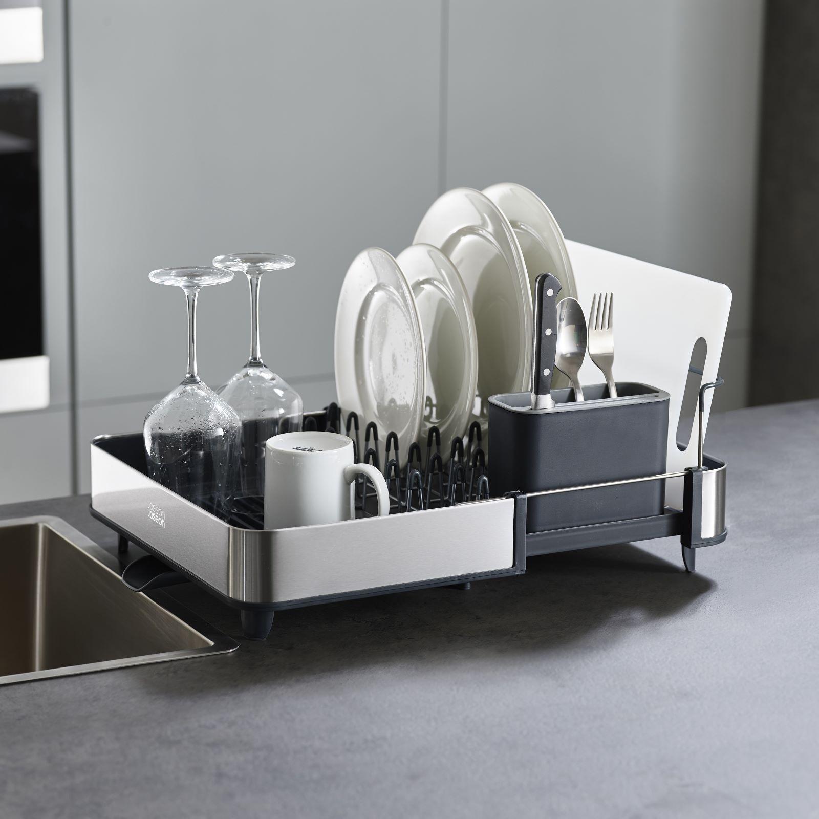 Extend™ Steel Expandable Dish Rack with Draining Spout 3 Extend™ Steel Expandable Dish Rack with Draining Spout