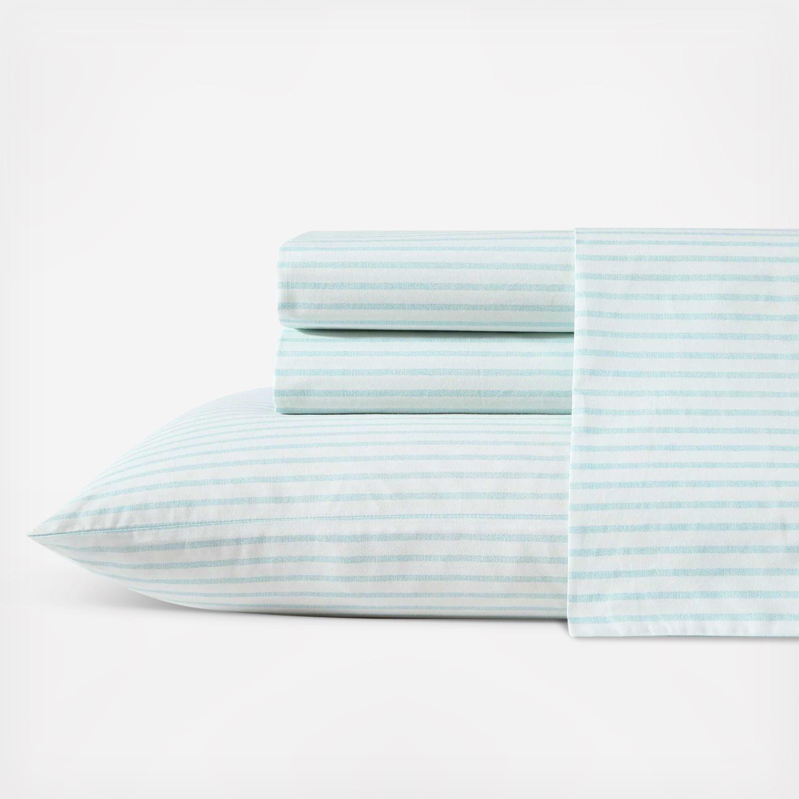 Cool Beach Stripe Cotton Percale 4-Piece Sheet Set 3 Cool Beach Stripe Cotton Percale 4-Piece Sheet Set