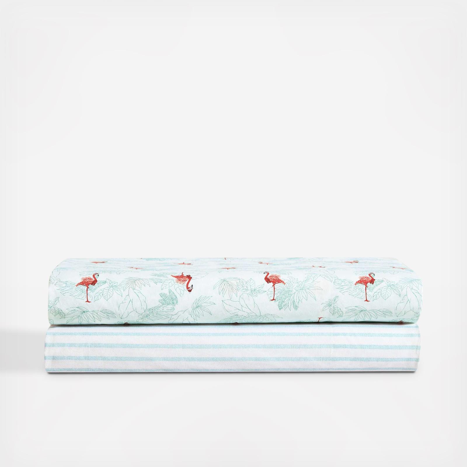 Cool Beach Stripe Cotton Percale 4-Piece Sheet Set 7 Cool Beach Stripe Cotton Percale 4-Piece Sheet Set