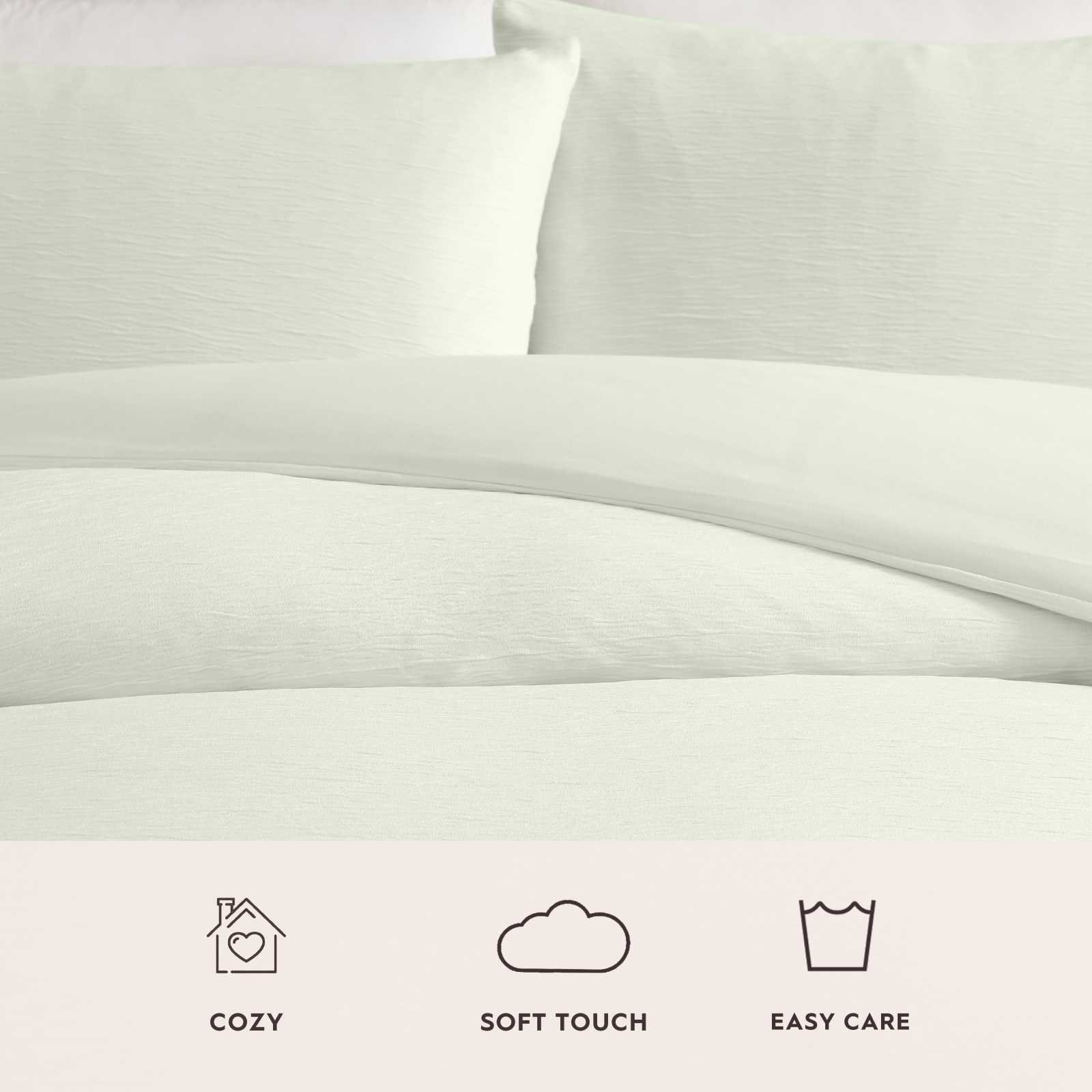 Crinkle Woven Polyester Gauze 3-Piece Duvet Set 8 Crinkle Woven Polyester Gauze 3-Piece Duvet Set