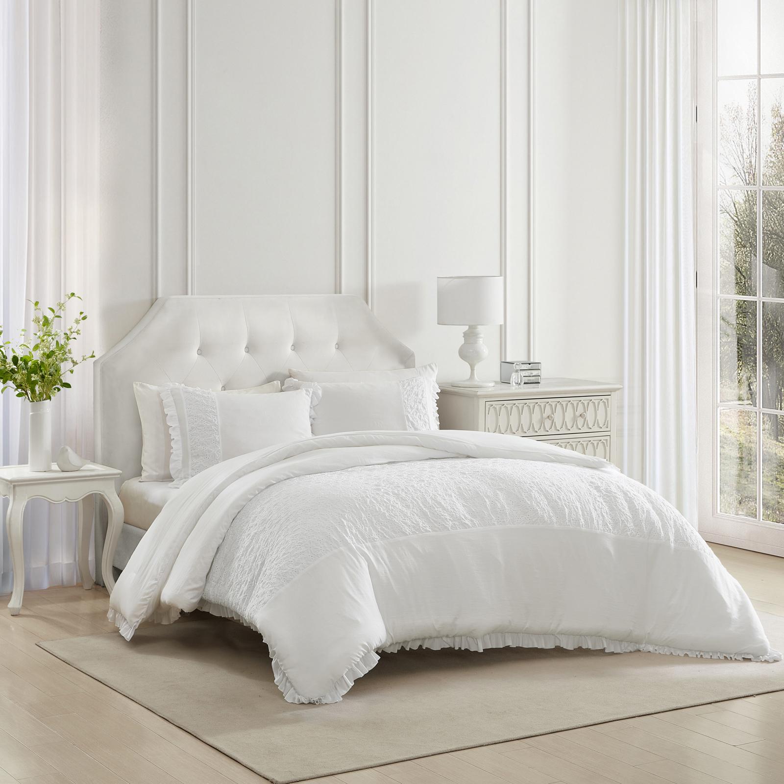 Eyelet Ruffle Microfiber 3-Piece Comforter Set 7 Eyelet Ruffle Microfiber 3-Piece Comforter Set