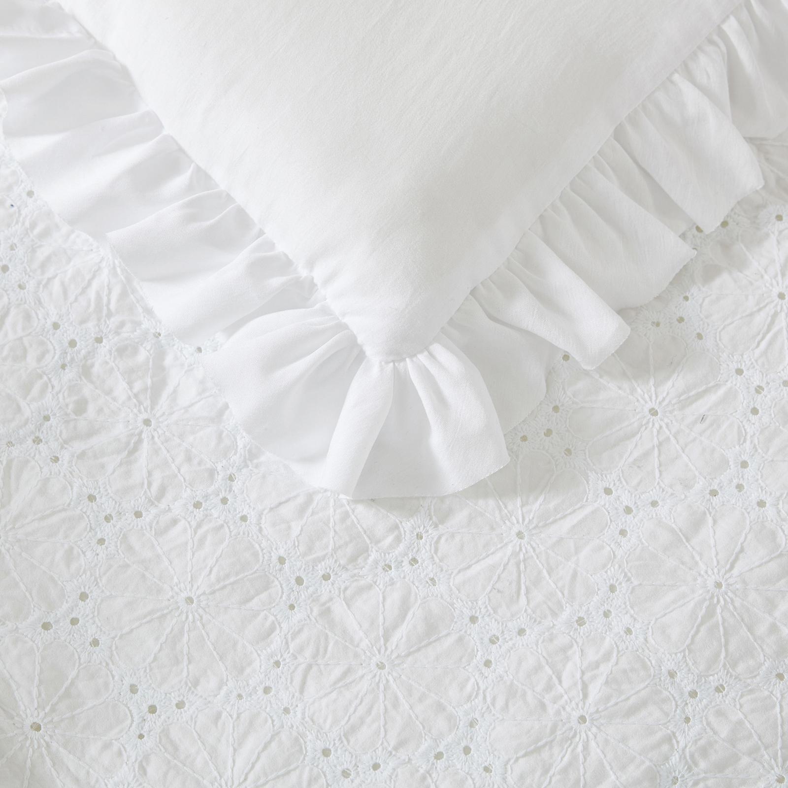Eyelet Ruffle Microfiber 3-Piece Comforter Set 8 Eyelet Ruffle Microfiber 3-Piece Comforter Set