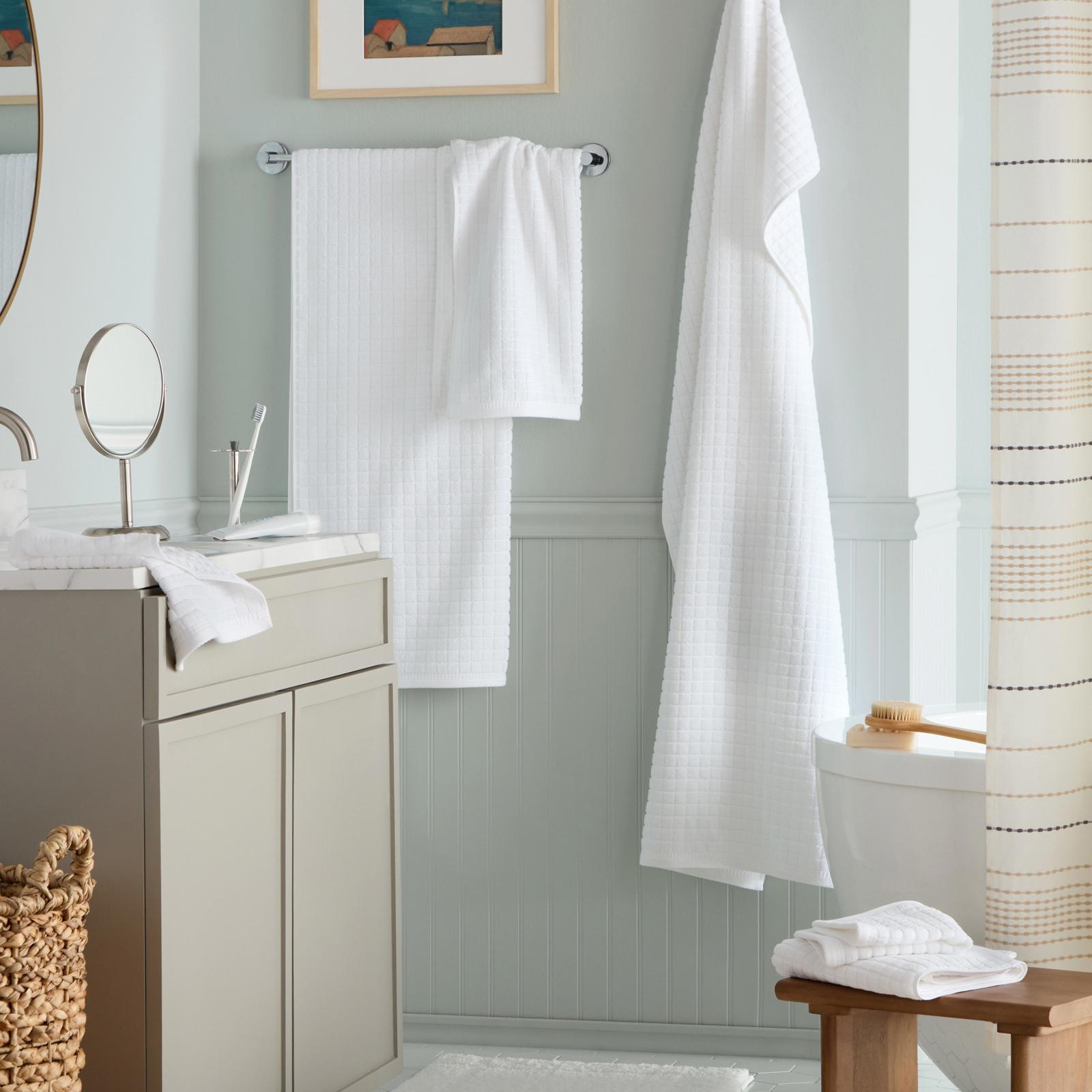 Everyday Textured Windowpane 6-Piece Bath Towel Set 1 Everyday Textured Windowpane 6-Piece Bath Towel Set