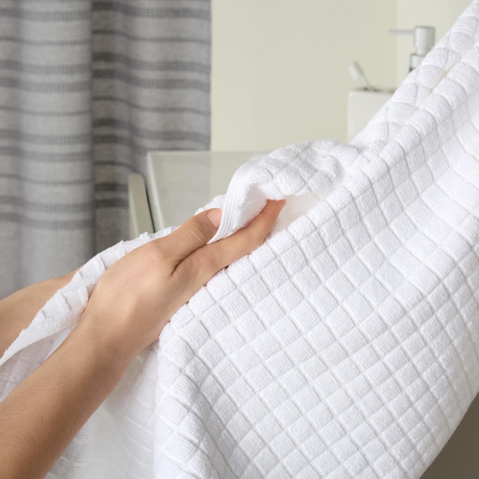 Everyday Textured Windowpane 6-Piece Bath Towel Set 4 Everyday Textured Windowpane 6-Piece Bath Towel Set