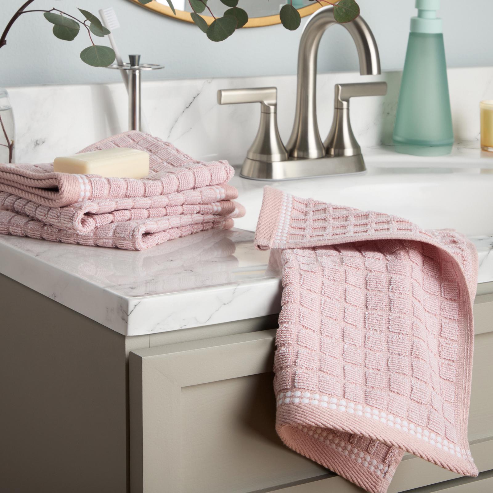 Everyday Textured Windowpane Washcloth, Set of 4 12 Everyday Textured Windowpane Washcloth, Set of 4