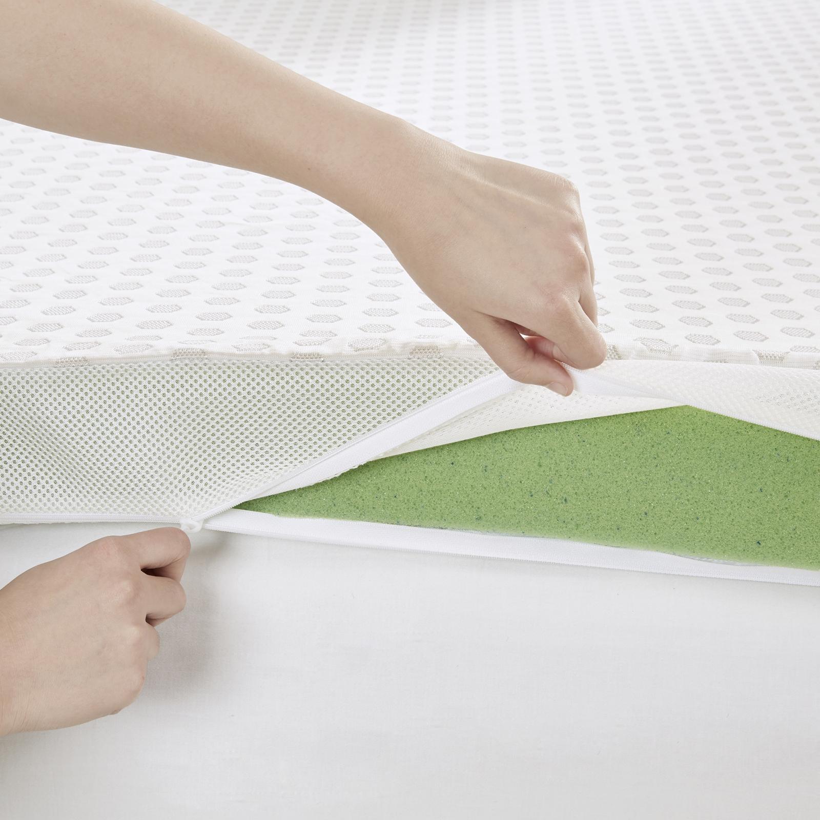 Hypoallergenic Cooling Gel Memory Foam Mattress Topper with Removable Cooling Cover 3 Hypoallergenic Cooling Gel Memory Foam Mattress Topper with Removable Cooling Cover