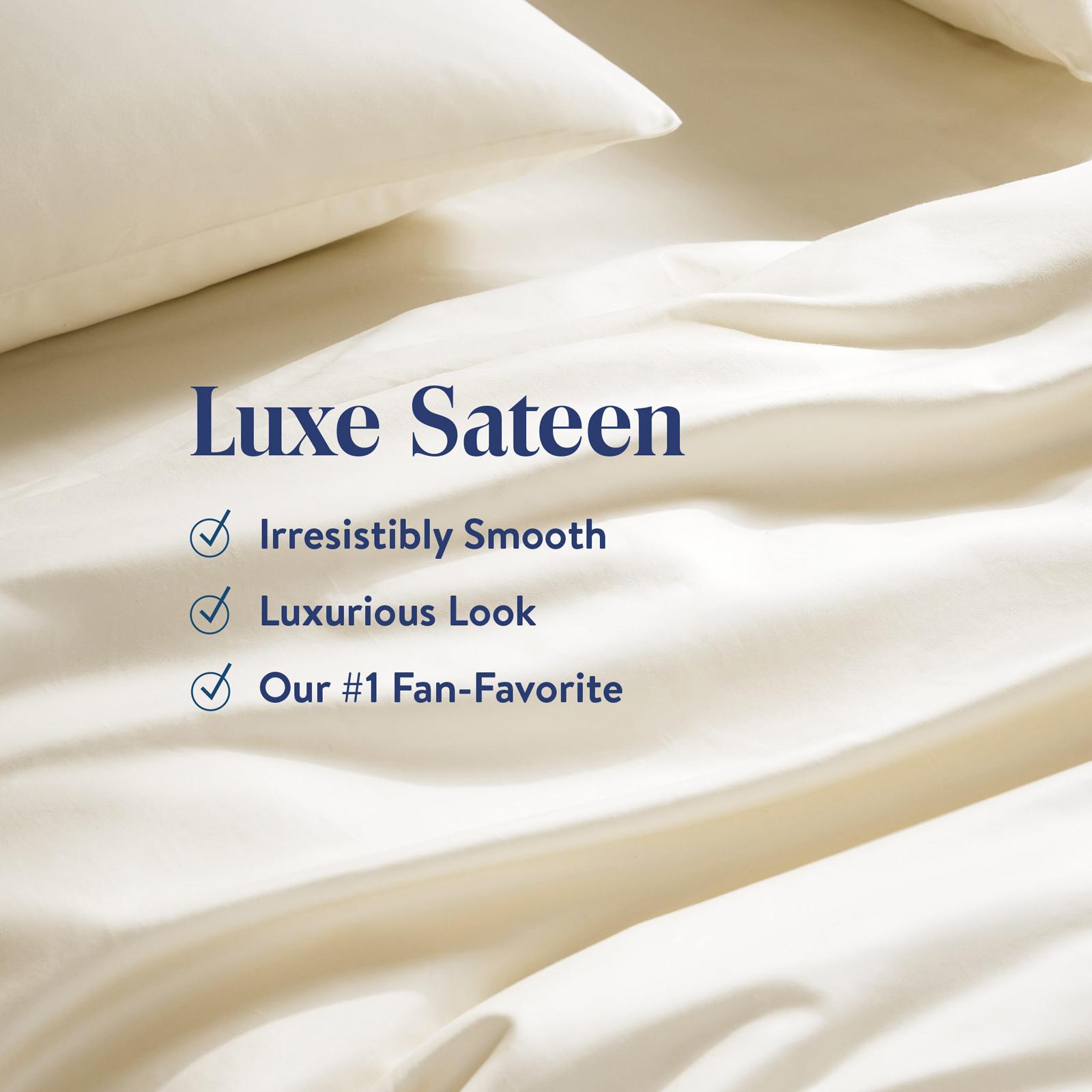 Luxe Sateen No Flat Sheet Set 4 Luxe Sateen No Flat Sheet Set
