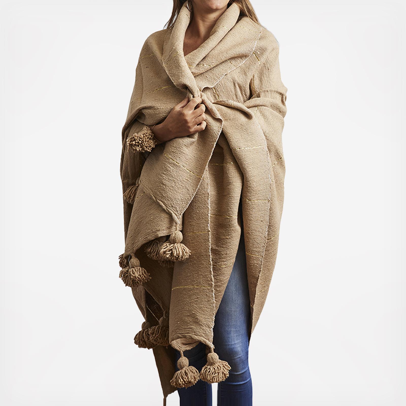 Moroccan Tasseled Wedding Blanket