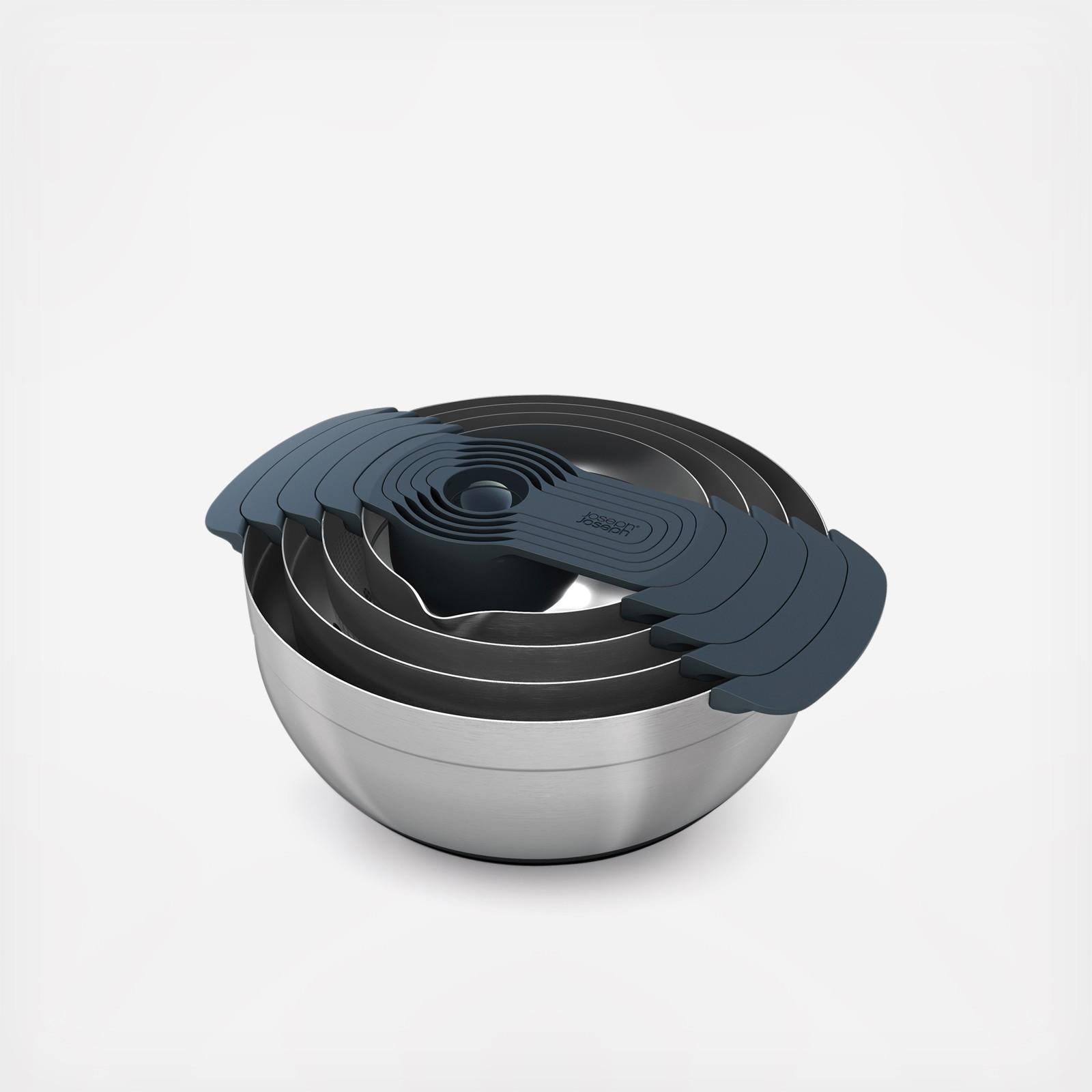 Nest 9-Piece Stainless Steel Food Prep Set with Mixing Bowls and Measuring Cups 3 Nest 9-Piece Stainless Steel Food Prep Set with Mixing Bowls and Measuring Cups