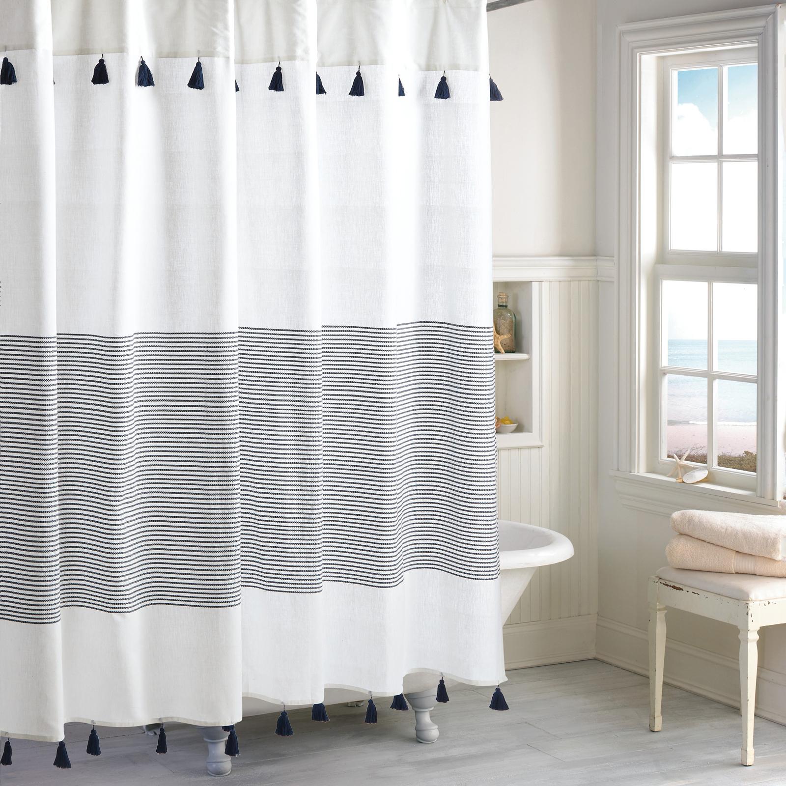 Panama Stripe Shower Curtain 1 Panama Stripe Shower Curtain