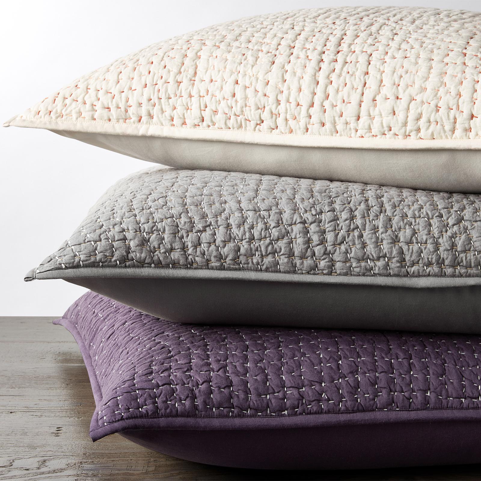 Pebbled Organic Handstitched Euro Sham 8 Pebbled Organic Handstitched Euro Sham