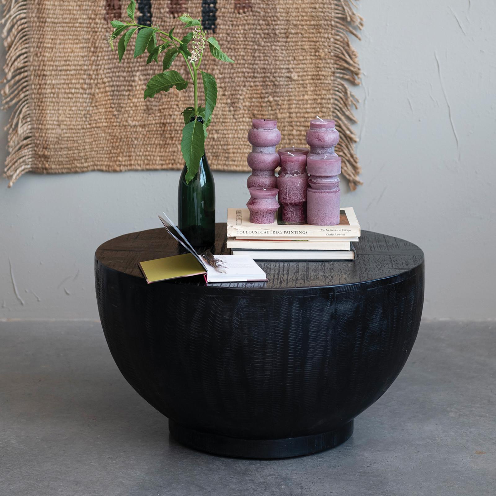 Cabella Round Drum Coffee Table with Combed Finish 11 Cabella Round Drum Coffee Table with Combed Finish