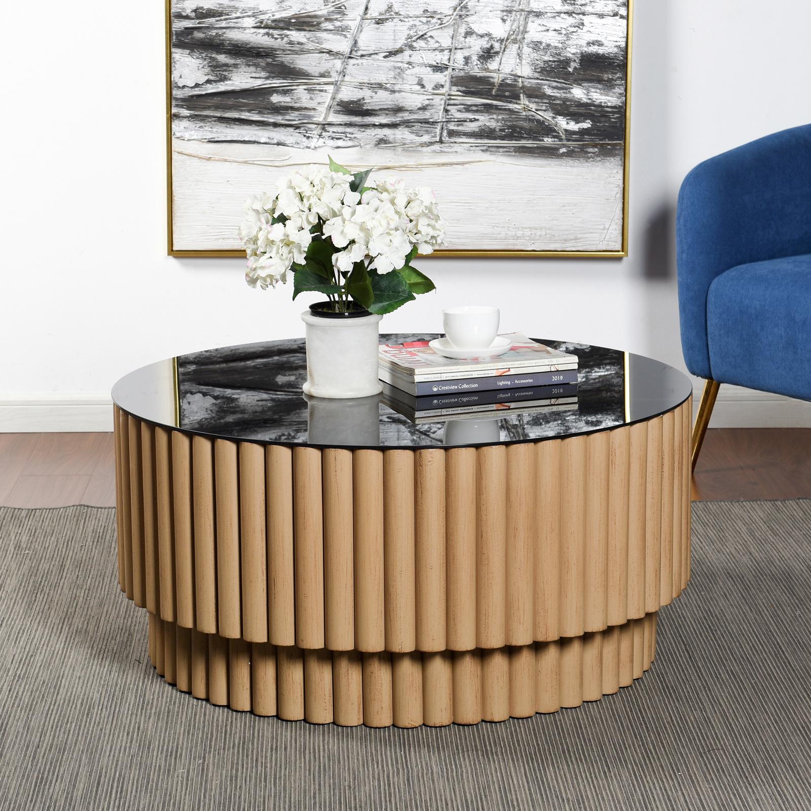Fluted Barrel Coffee Table 7 Fluted Barrel Coffee Table
