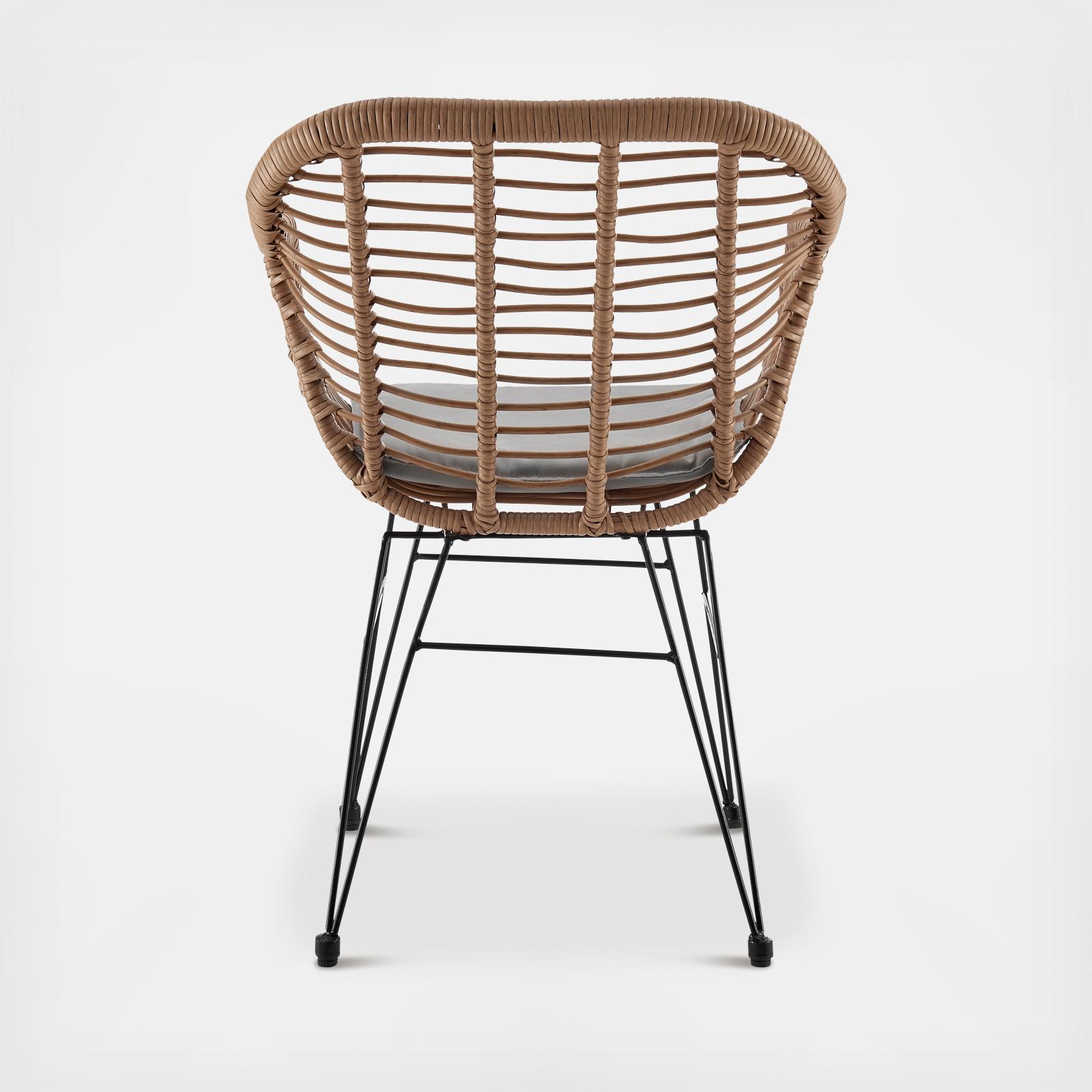 Antibes Steel Rattan 3-Piece Patio Conversation Set 6 Antibes Steel Rattan 3-Piece Patio Conversation Set