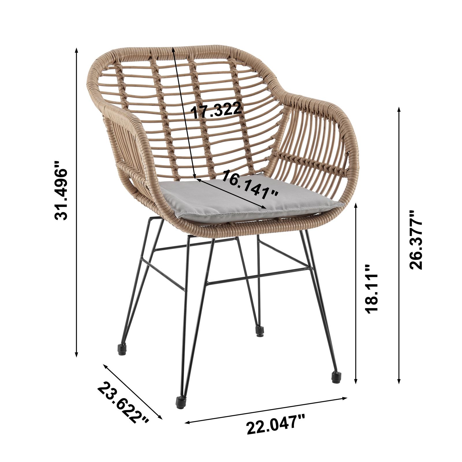 Antibes Steel Rattan 3-Piece Patio Conversation Set 7 Antibes Steel Rattan 3-Piece Patio Conversation Set
