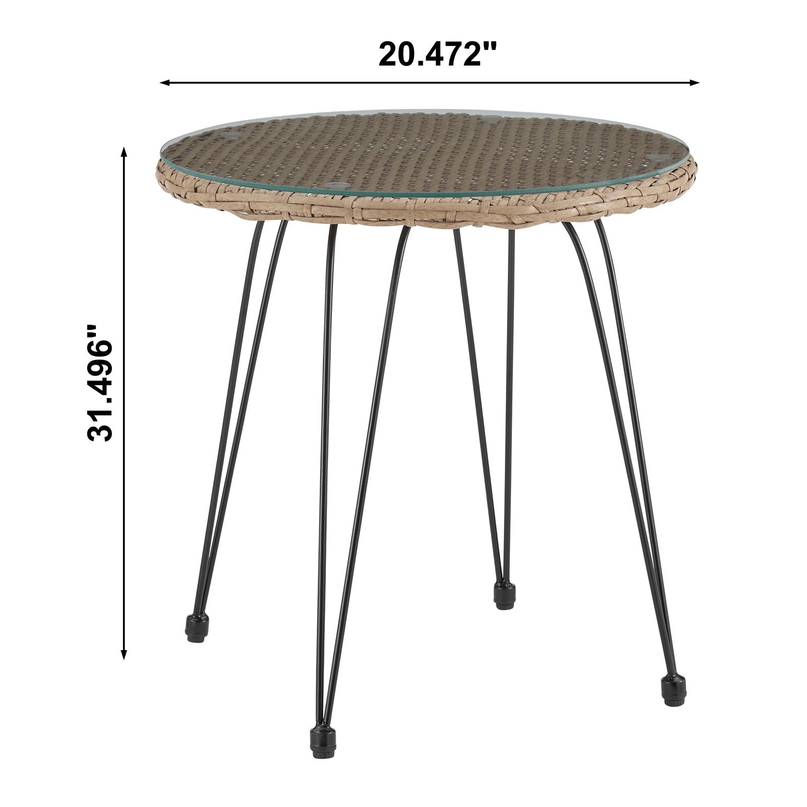 Antibes Steel Rattan 3-Piece Patio Conversation Set 8 Antibes Steel Rattan 3-Piece Patio Conversation Set
