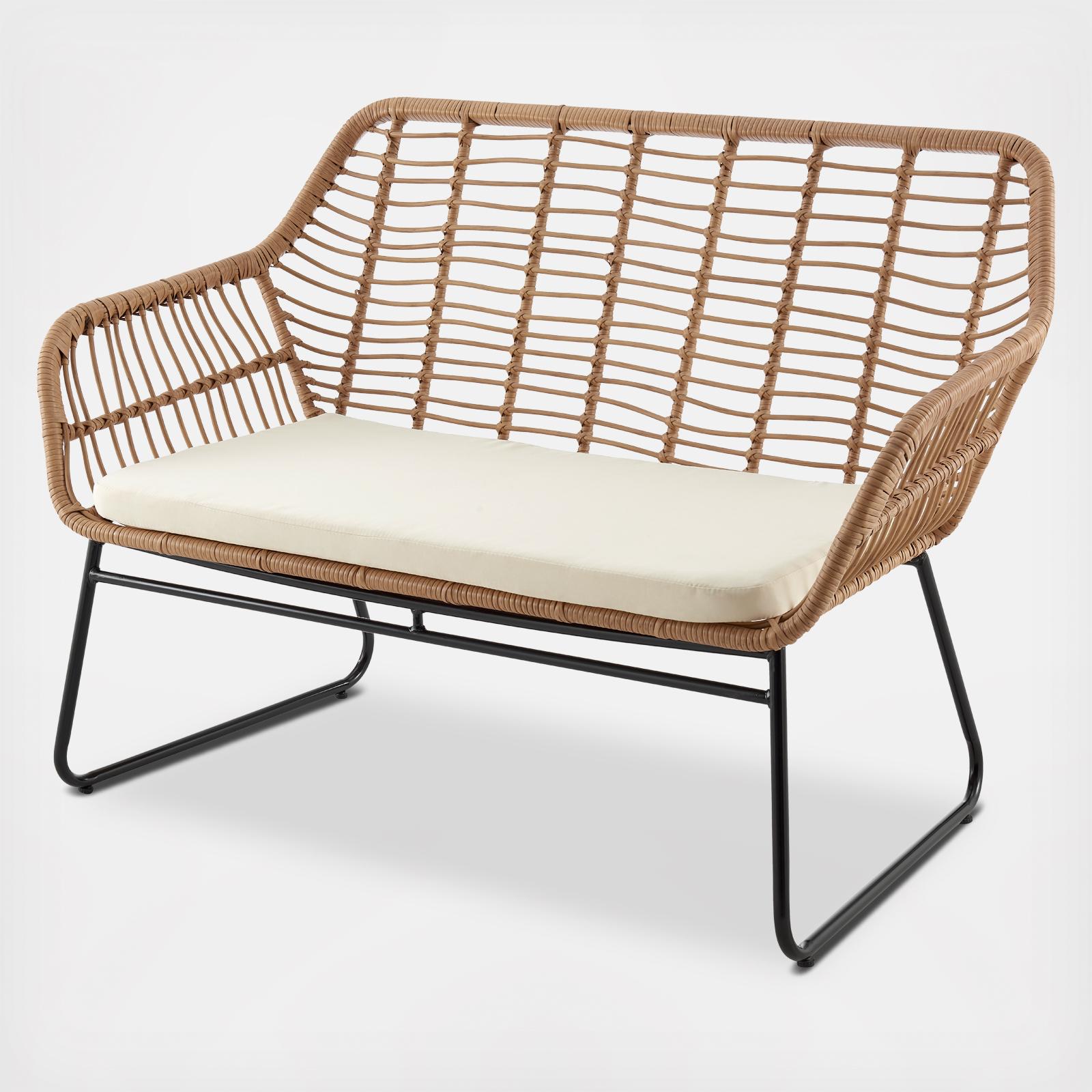 Antibes Steel Rattan 4-Piece Patio Conversation Set 3 Antibes Steel Rattan 4-Piece Patio Conversation Set