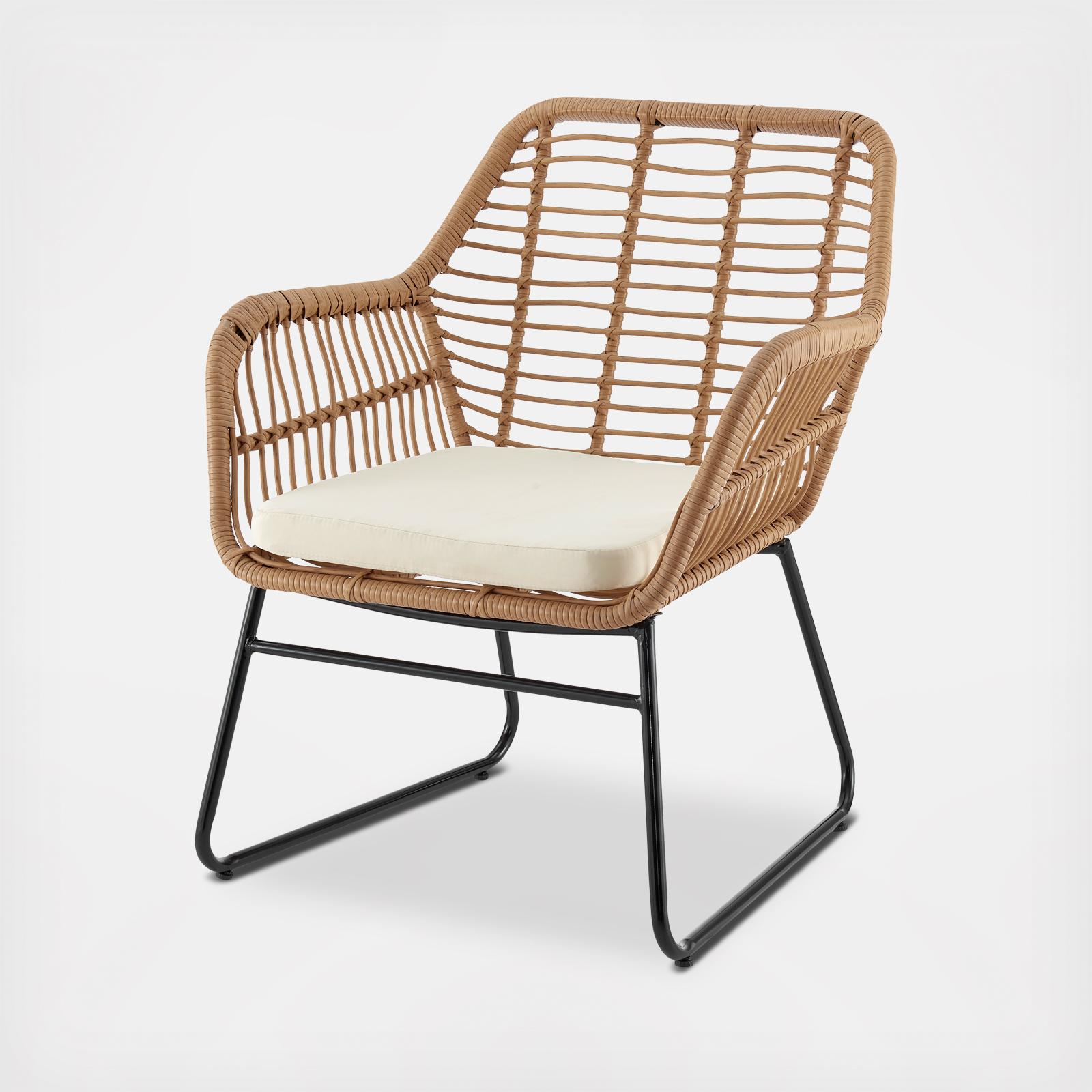 Antibes Steel Rattan 4-Piece Patio Conversation Set 5 Antibes Steel Rattan 4-Piece Patio Conversation Set