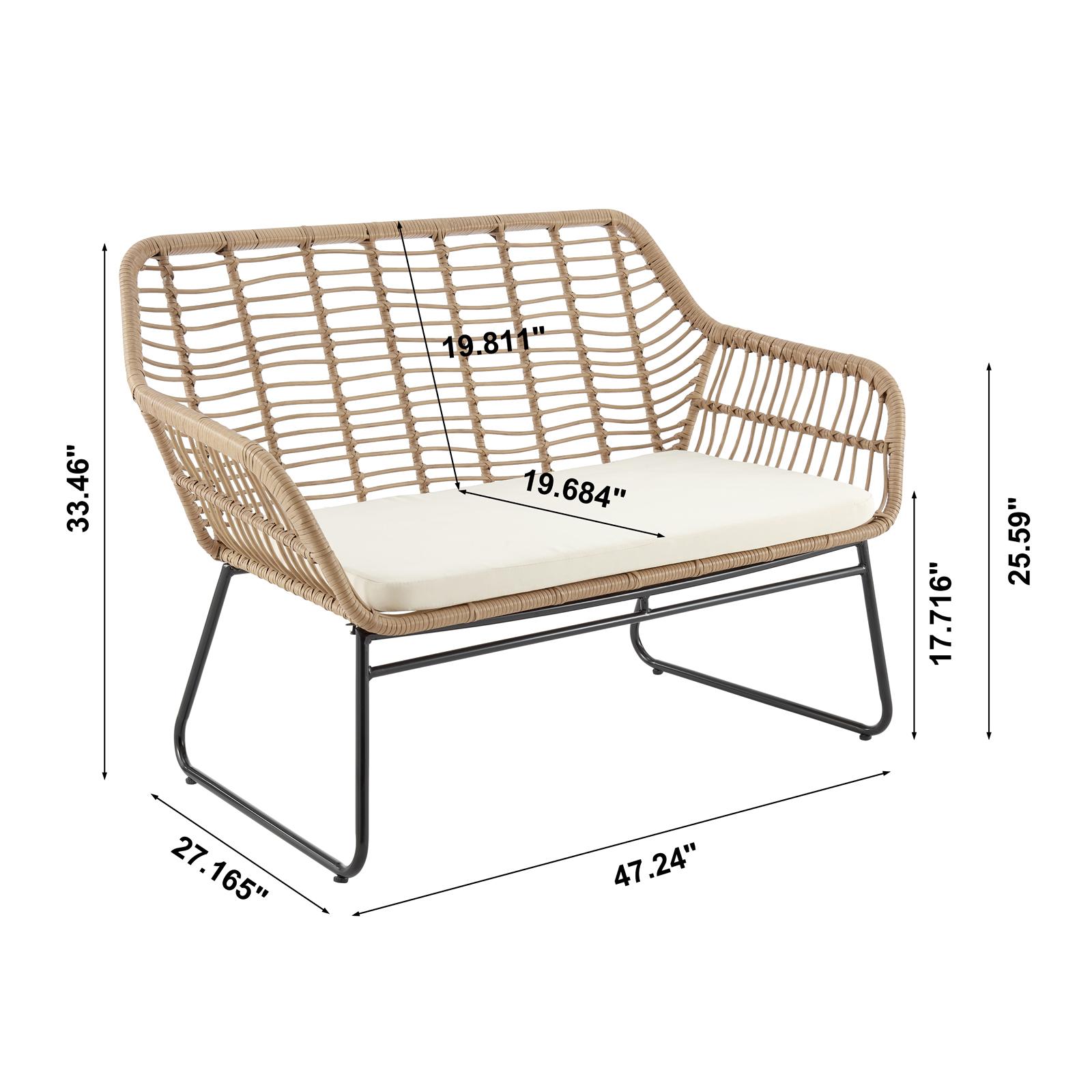 Antibes Steel Rattan 4-Piece Patio Conversation Set 6 Antibes Steel Rattan 4-Piece Patio Conversation Set