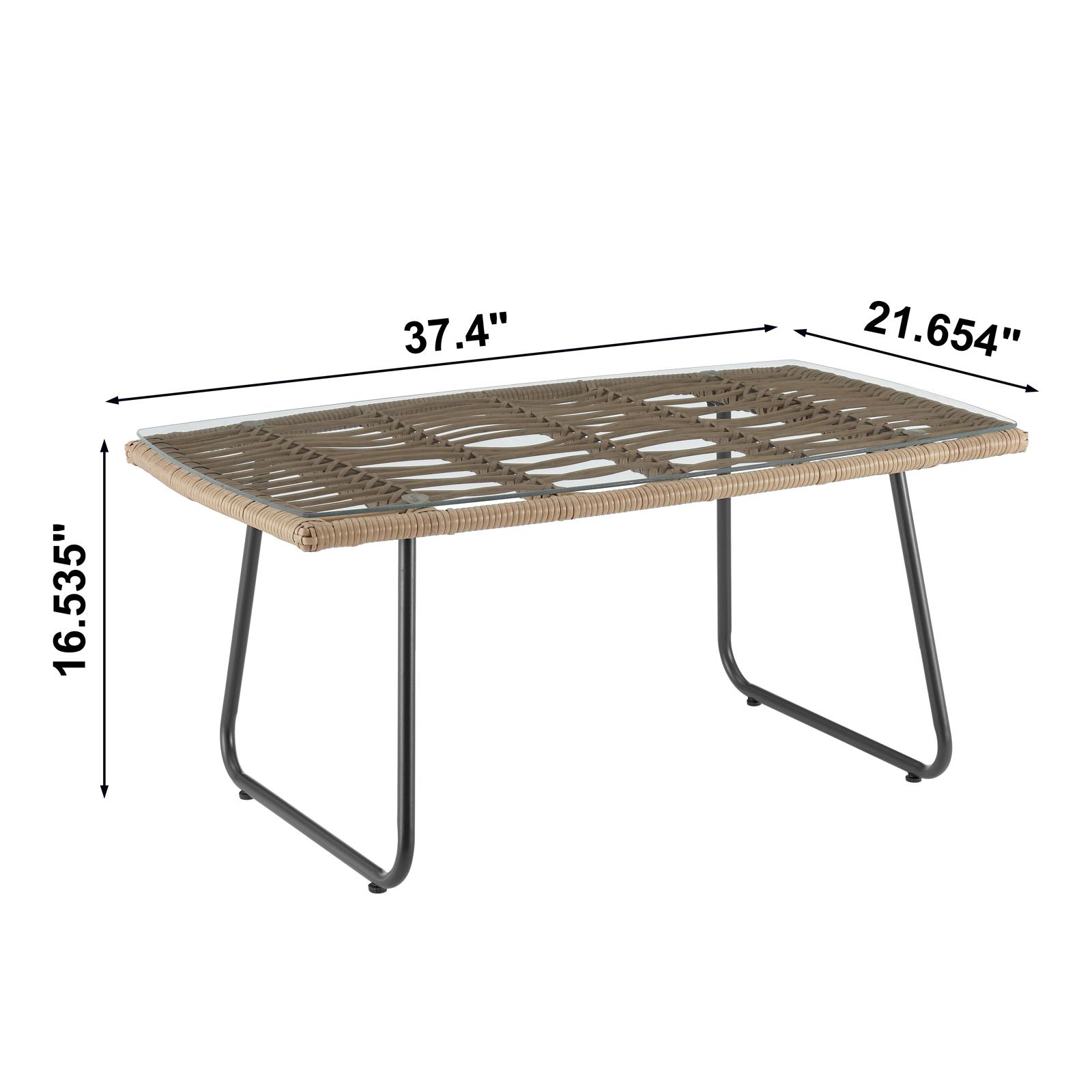 Antibes Steel Rattan 4-Piece Patio Conversation Set 7 Antibes Steel Rattan 4-Piece Patio Conversation Set