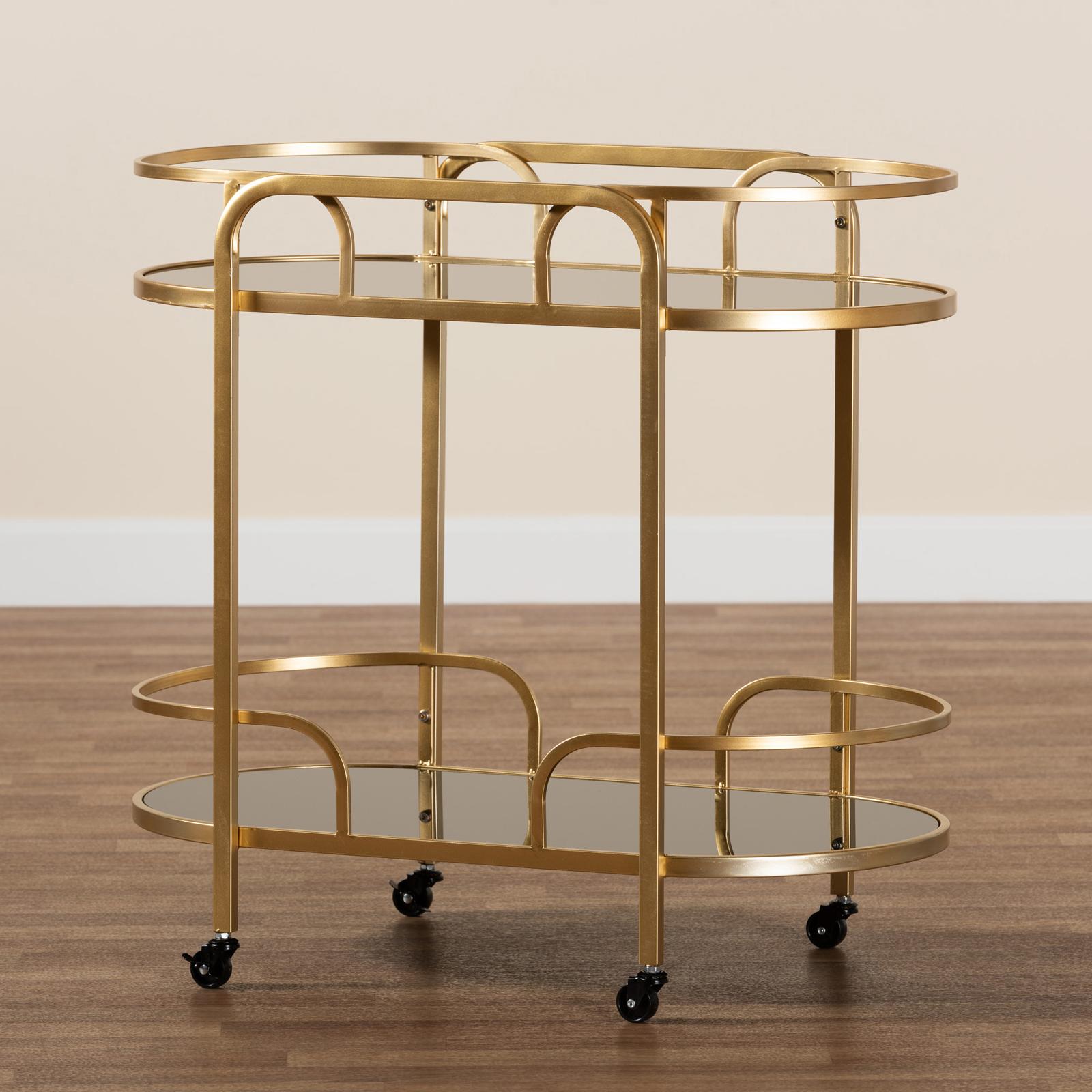 Leighton Luxe 2-Tier Wine Cart 2 Leighton Luxe 2-Tier Wine Cart
