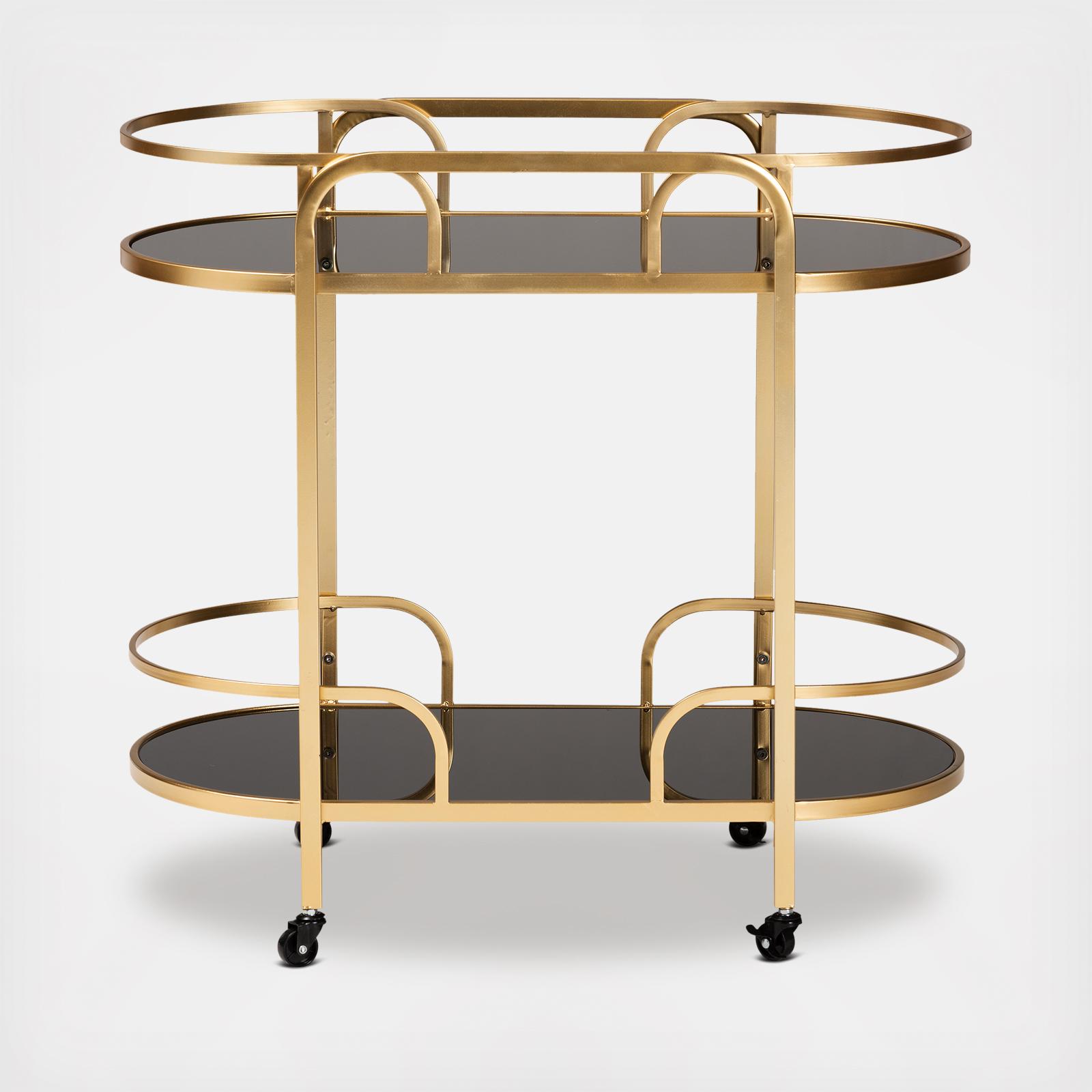 Leighton Luxe 2-Tier Wine Cart 3 Leighton Luxe 2-Tier Wine Cart