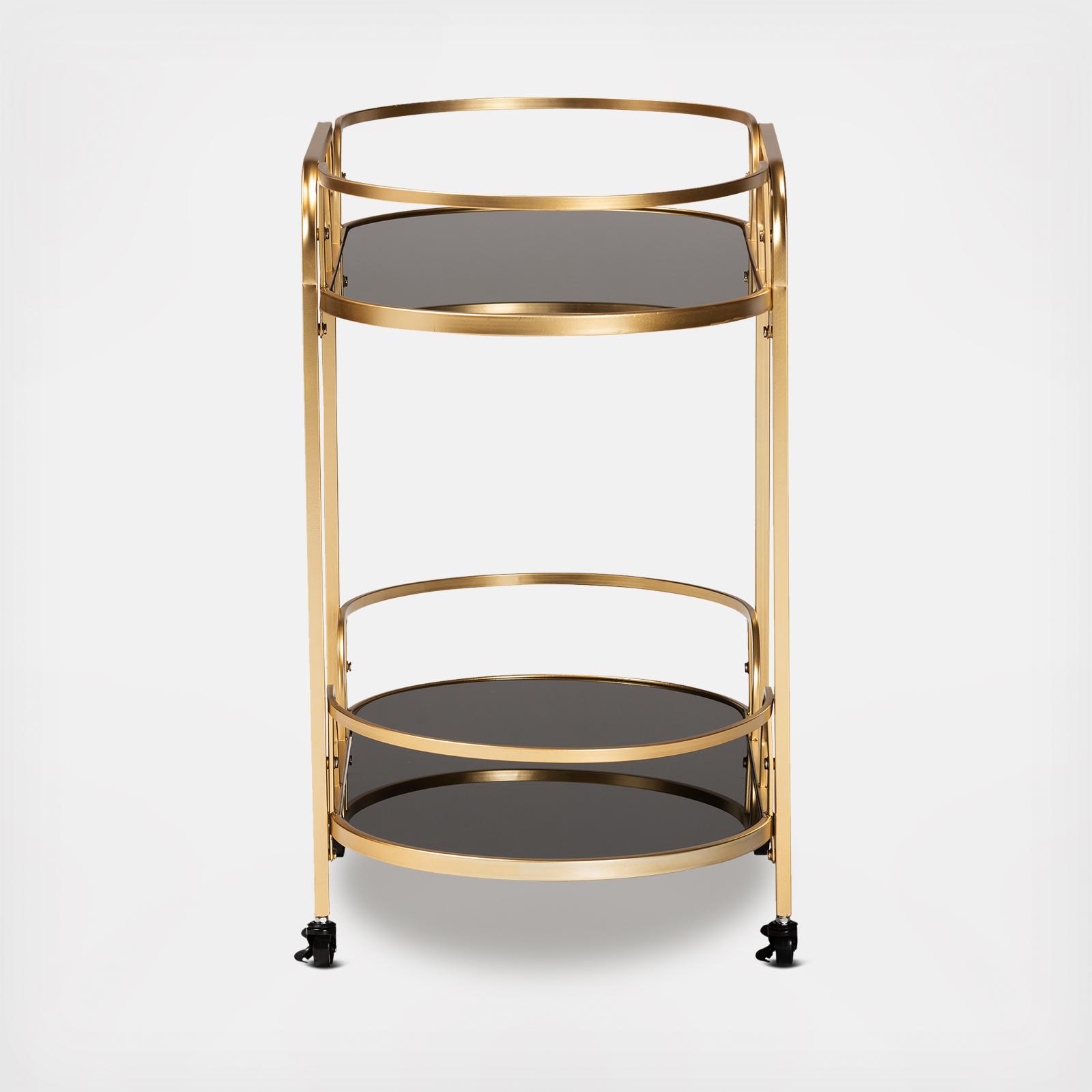 Leighton Luxe 2-Tier Wine Cart 4 Leighton Luxe 2-Tier Wine Cart