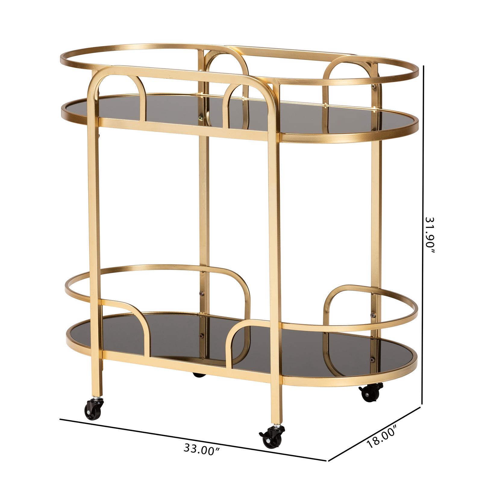 Leighton Luxe 2-Tier Wine Cart 7 Leighton Luxe 2-Tier Wine Cart