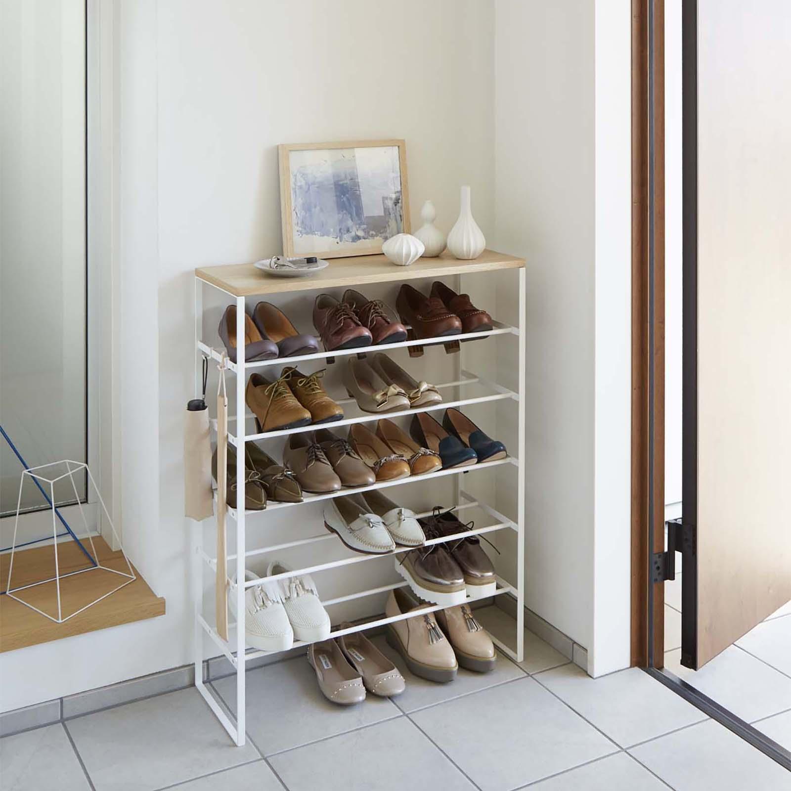 Tower 6-Tier Wood Top Shoe Rack 1 Tower 6-Tier Wood Top Shoe Rack
