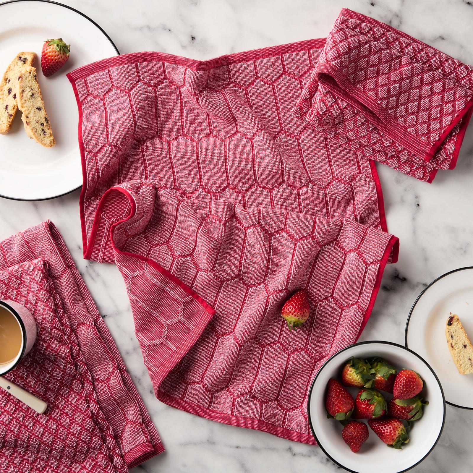 Honeycomb Chambray Assorted Kitchen Towel, Set of 4 1 Honeycomb Chambray Assorted Kitchen Towel, Set of 4