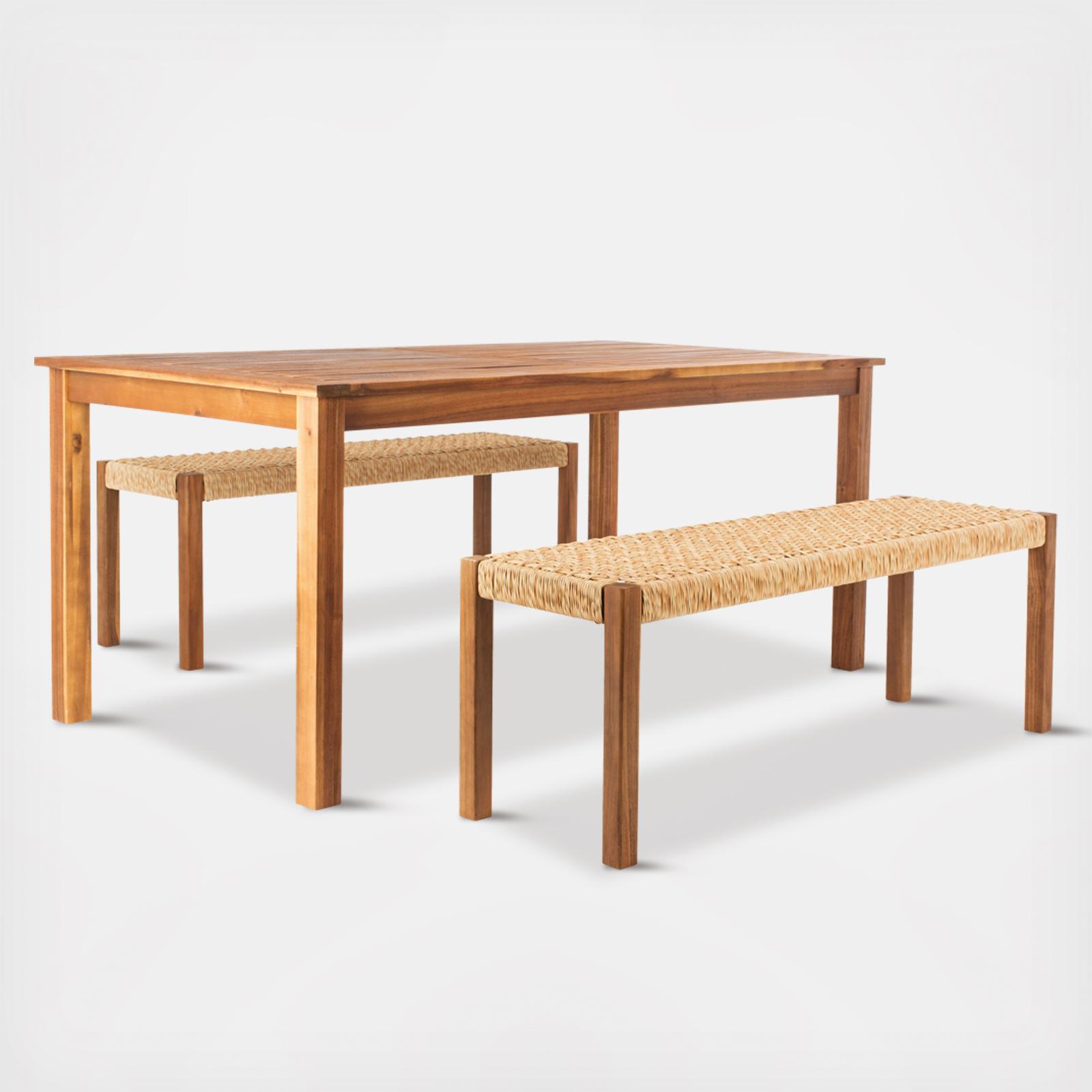 Aquina 3-Piece Outdoor Dining Set 2 Aquina 3-Piece Outdoor Dining Set