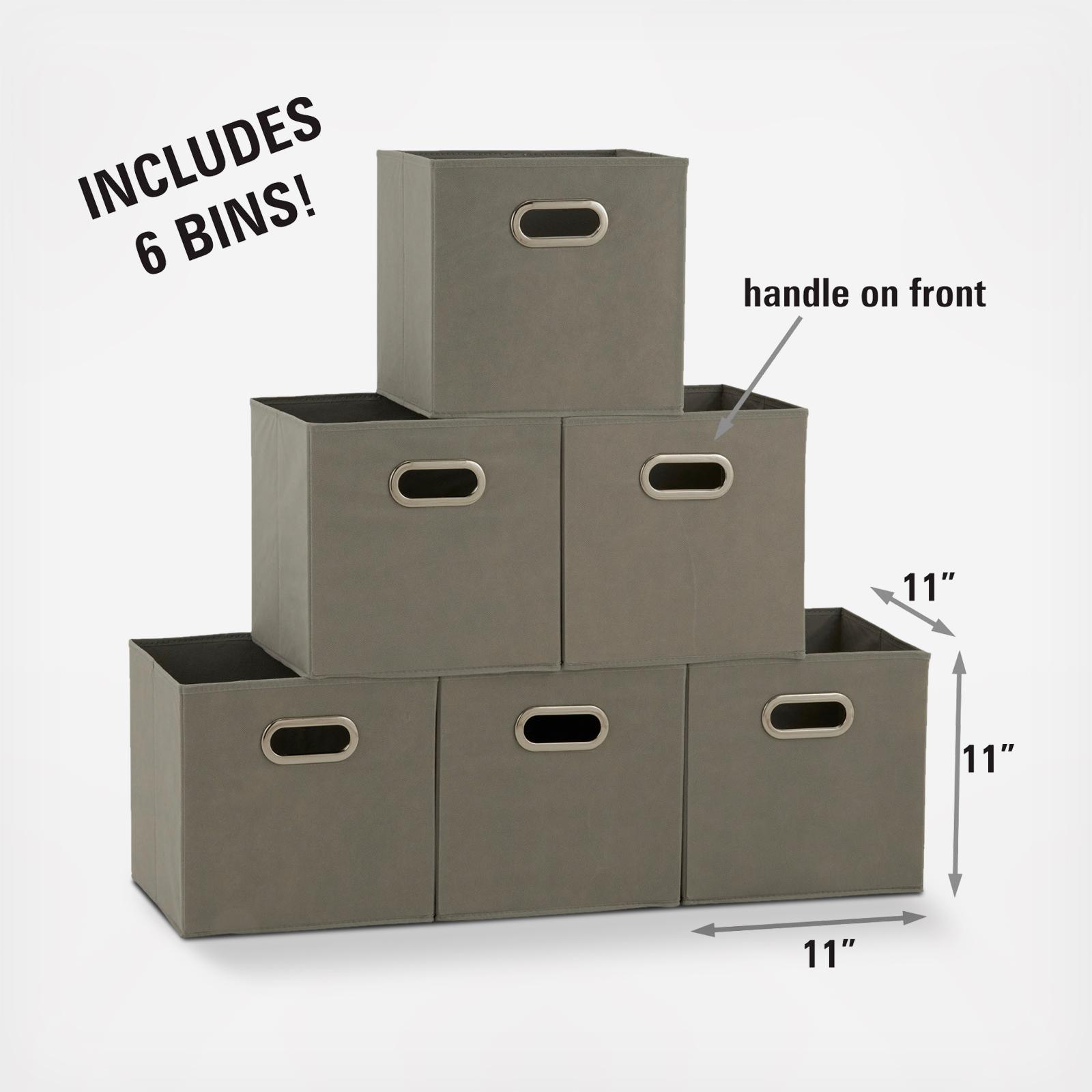 Fabric Storage Cube Bin, Set of 6 5 Fabric Storage Cube Bin, Set of 6