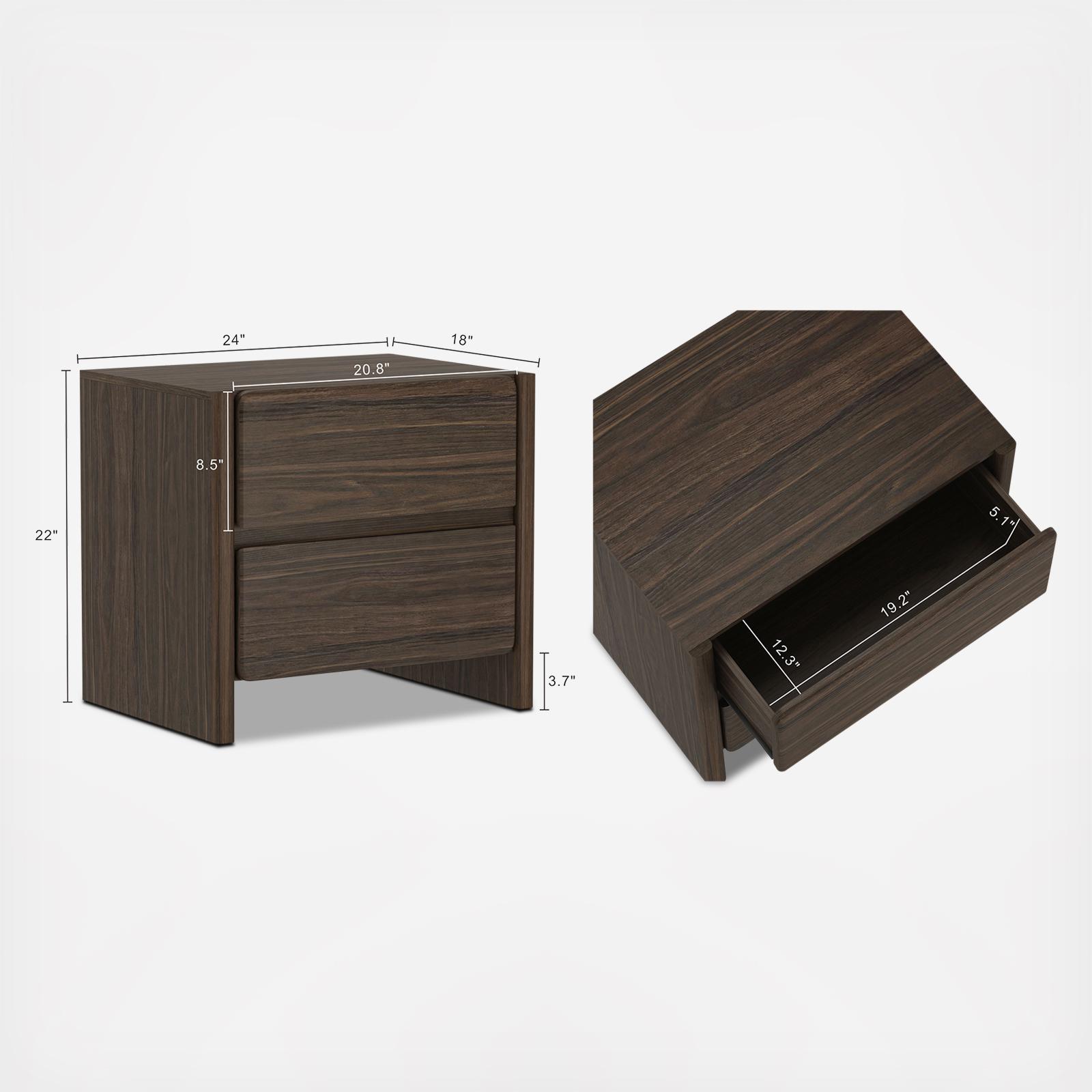 Linda 2-Drawer Nightstand, Set of 2 3 Linda 2-Drawer Nightstand, Set of 2
