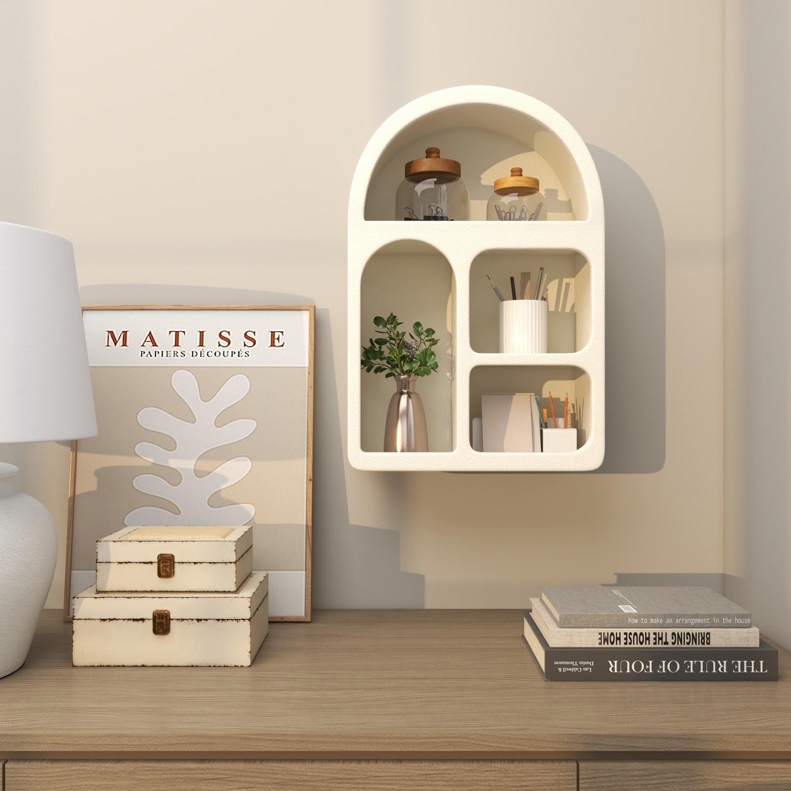 Geometric Wooden Arched 4-Cubby Room Wall Shelf 13 Geometric Wooden Arched 4-Cubby Room Wall Shelf