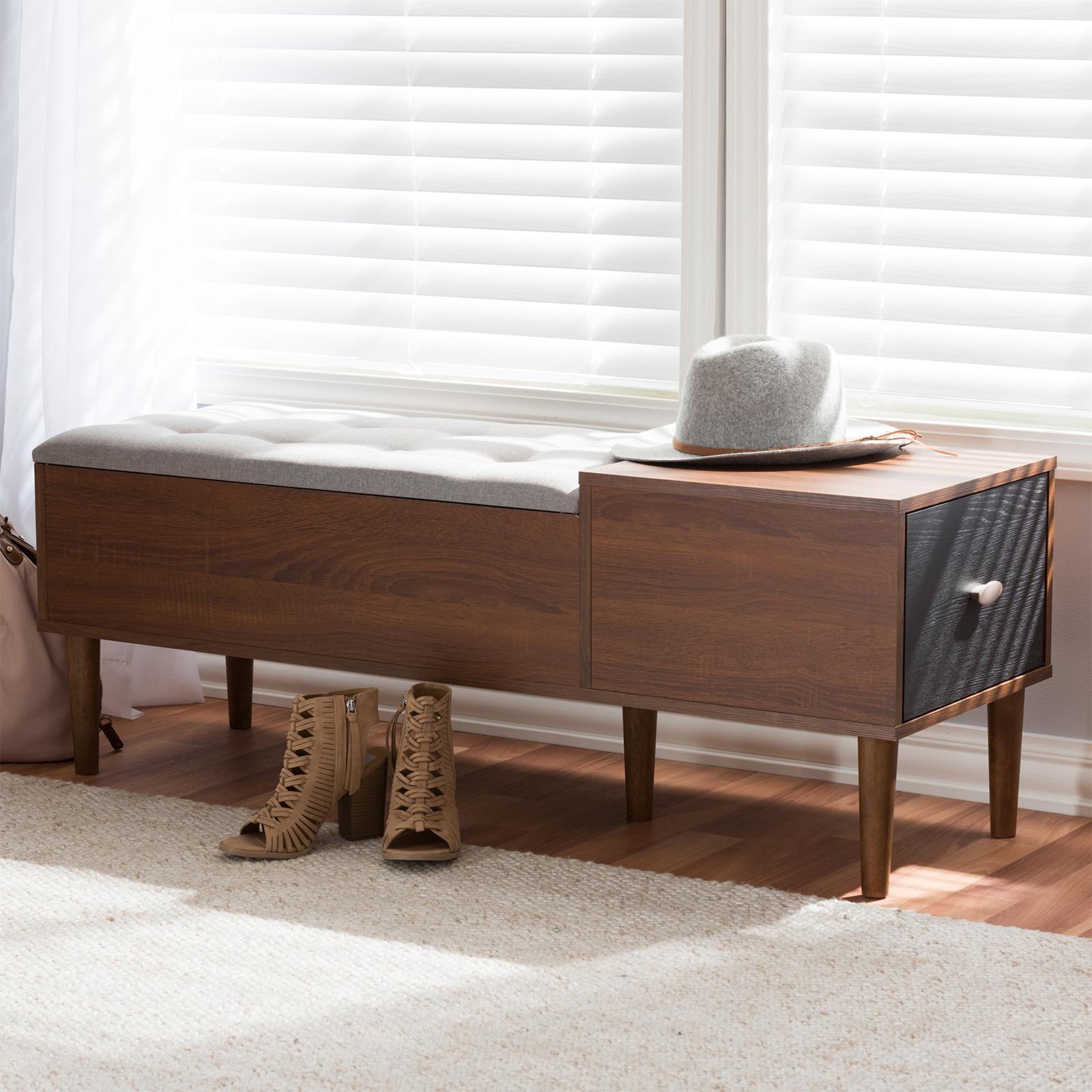 Merrick Cushioned Bench Shoe Rack Cabinet Organizer 12 Merrick Cushioned Bench Shoe Rack Cabinet Organizer