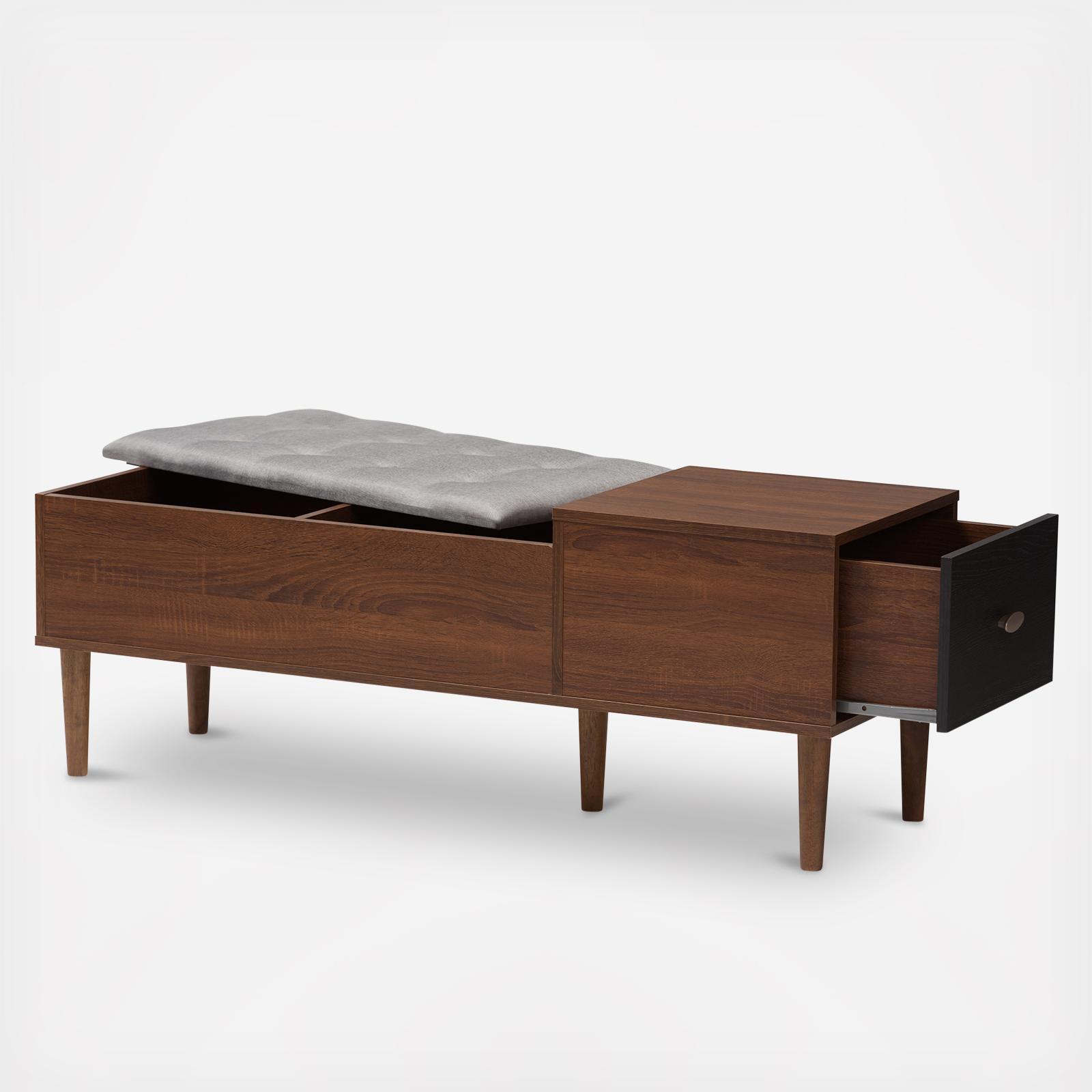 Merrick Cushioned Bench Shoe Rack Cabinet Organizer 4 Merrick Cushioned Bench Shoe Rack Cabinet Organizer