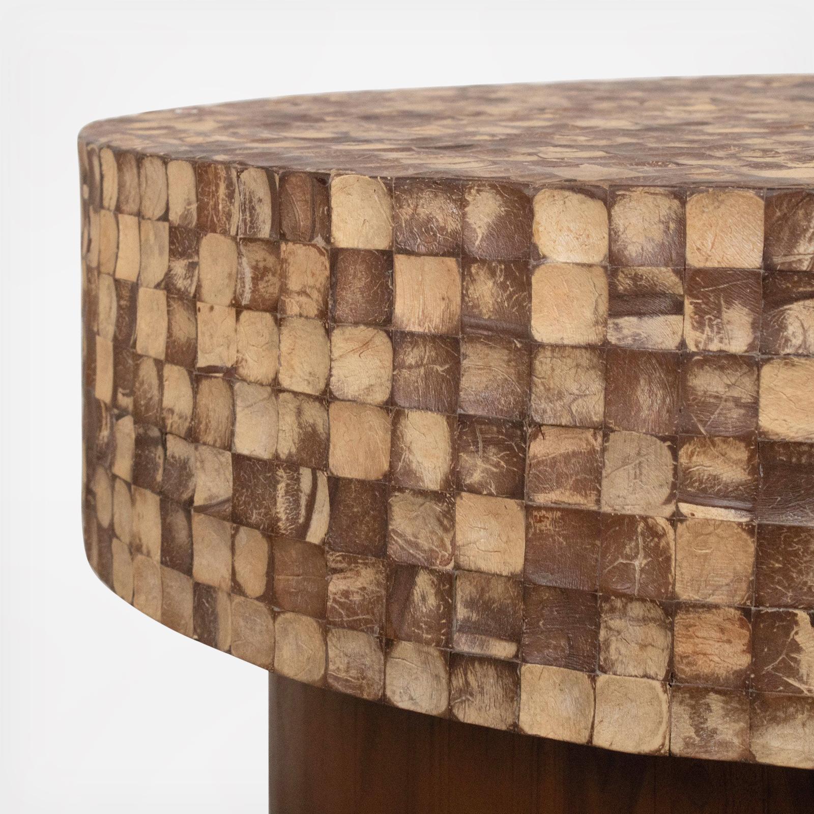 Mila Coconut Shell Pedestal Coffee Table 6 Mila Coconut Shell Pedestal Coffee Table