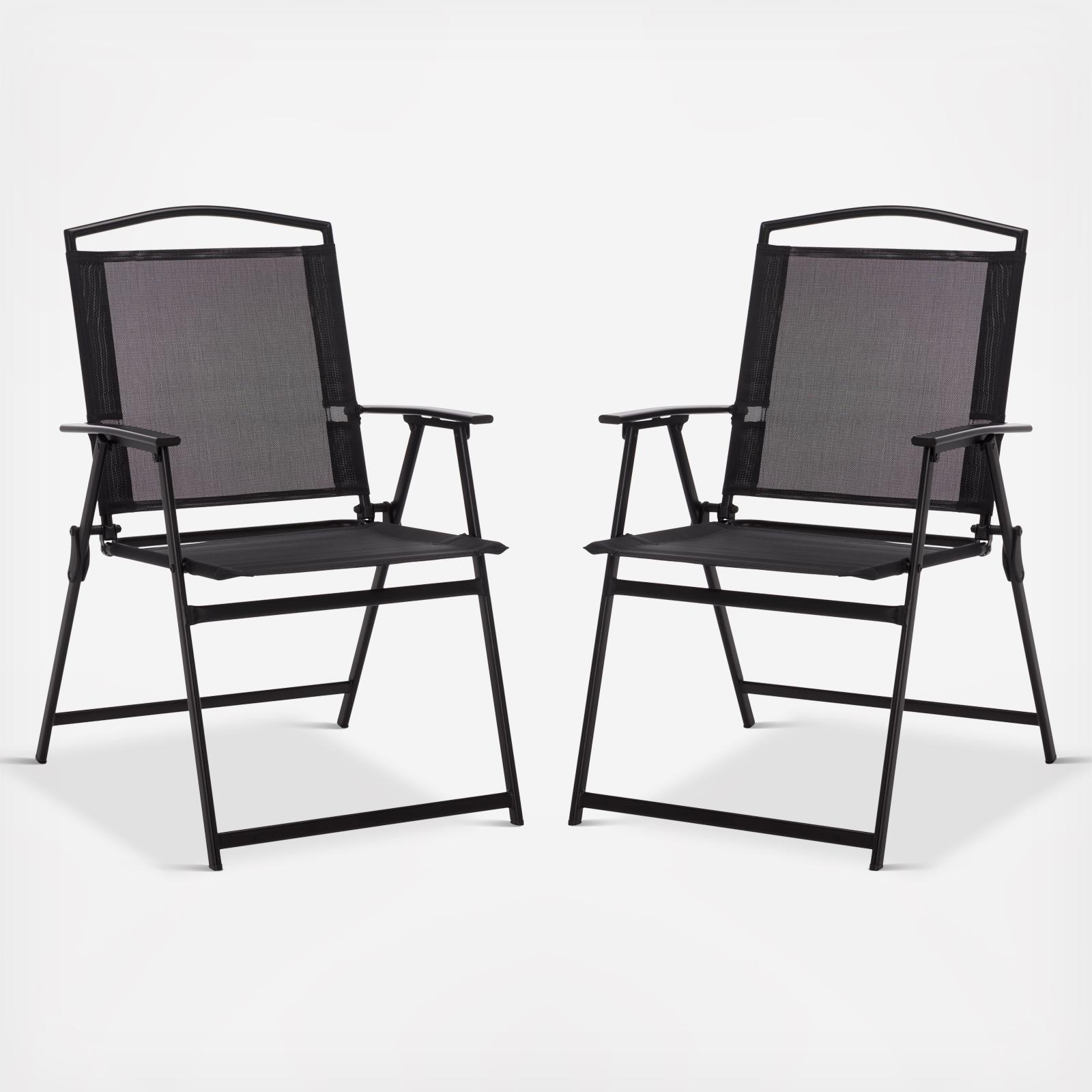 Alvin Outdoor Folding Chair, Set of 2