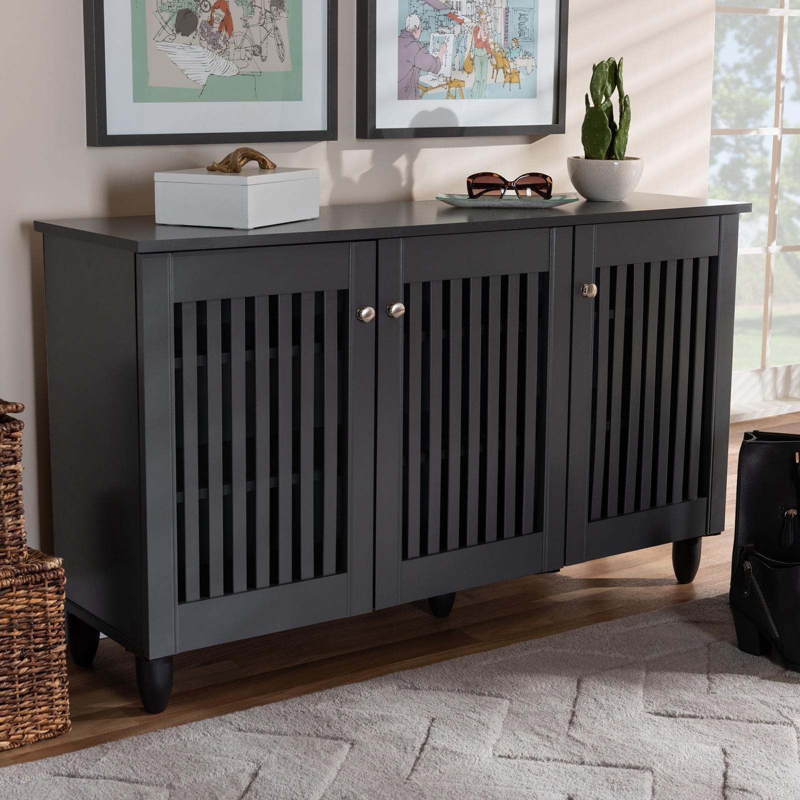 Fernanda 3-Door Wooden Entryway Shoe Storage Cabinet 16 Fernanda 3-Door Wooden Entryway Shoe Storage Cabinet