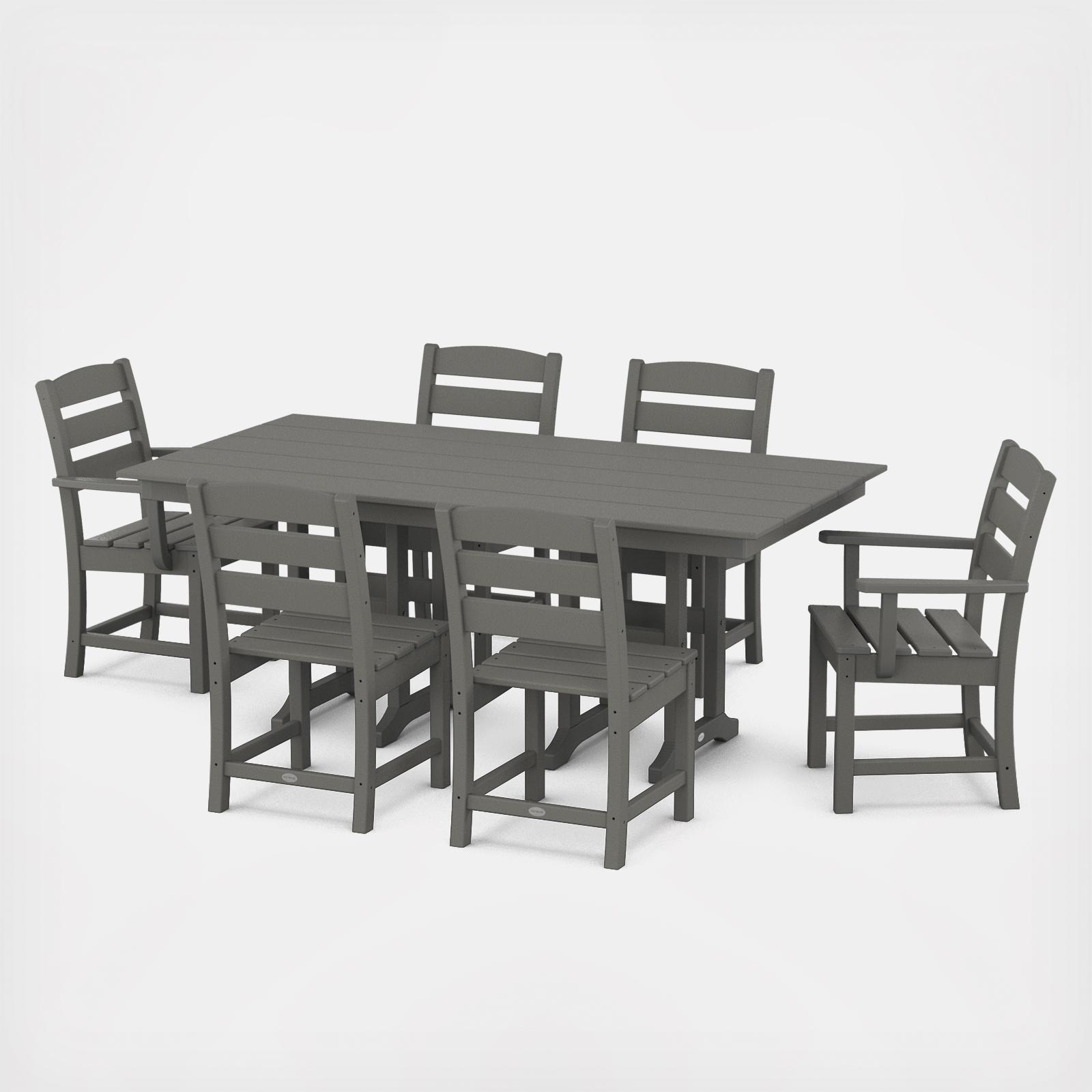 Lakeside 7-Piece Farmhouse Outdoor Dining Set 2 Lakeside 7-Piece Farmhouse Outdoor Dining Set