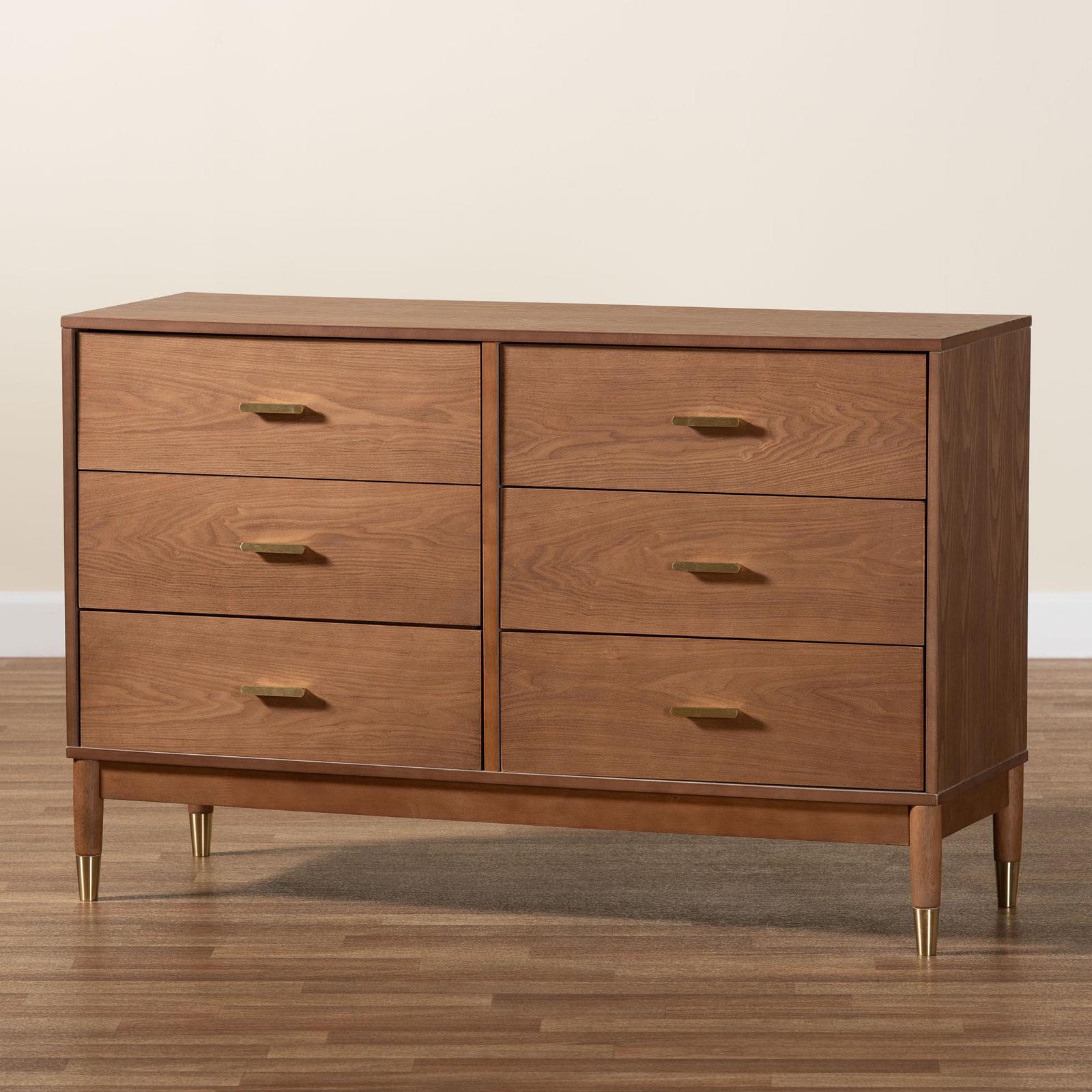 Mandolin Mid-Century 6-Drawer Dresser
