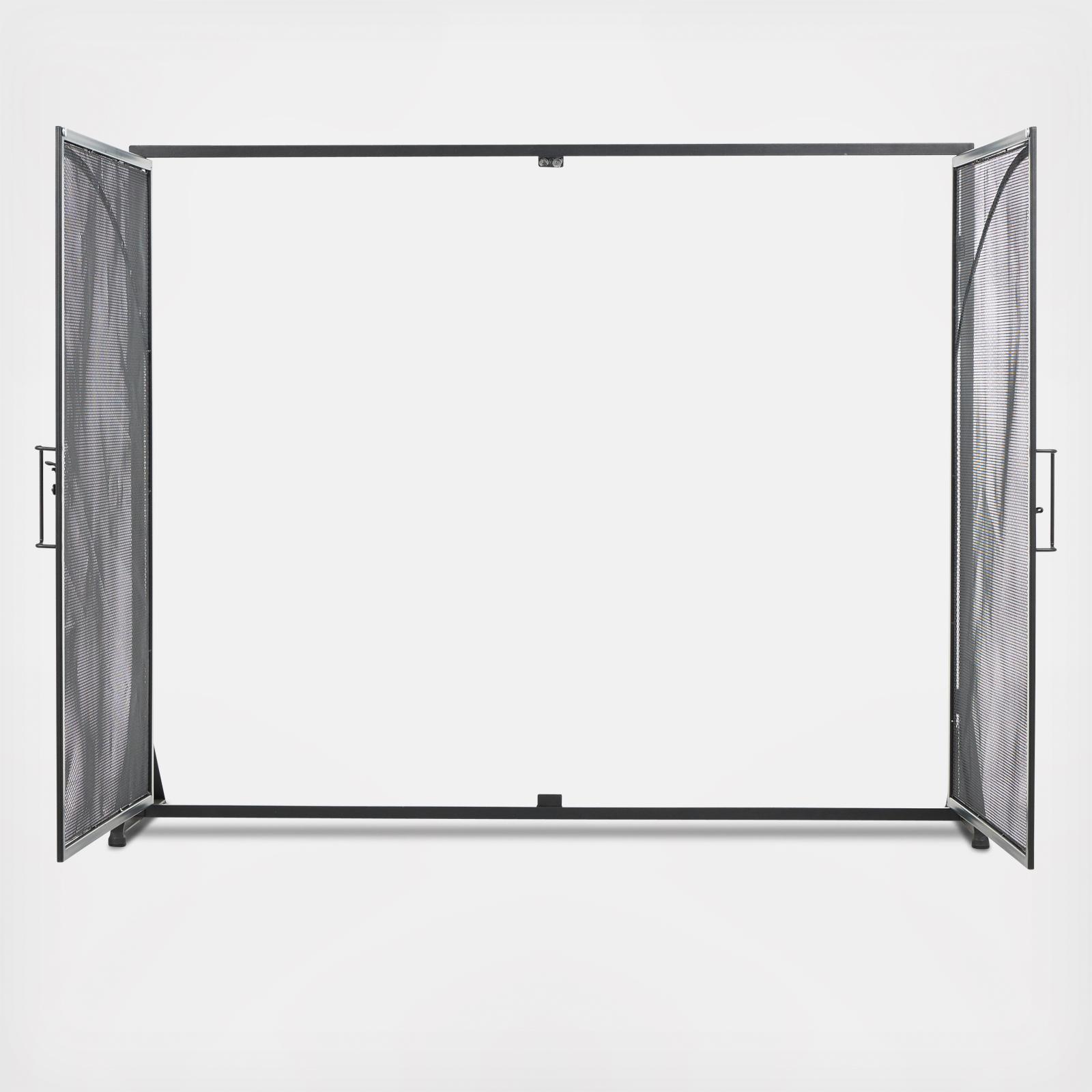 Metal Single Panel Fireplace Screen with Door & Handle 4 Metal Single Panel Fireplace Screen with Door & Handle