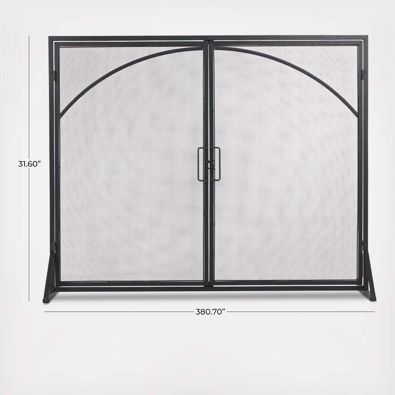 Metal Single Panel Fireplace Screen with Door & Handle 8 Metal Single Panel Fireplace Screen with Door & Handle