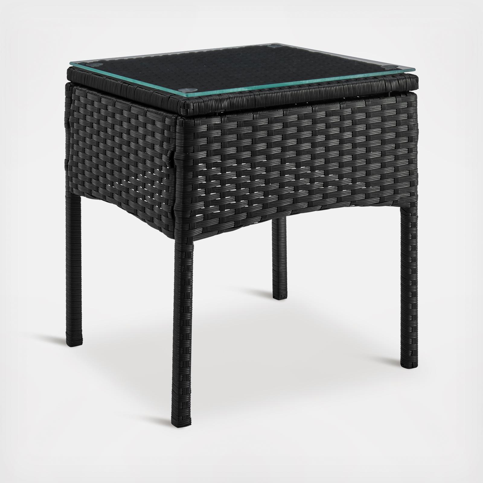 Noli Steel Rattan 3-Piece Patio Conversation Set 3 Noli Steel Rattan 3-Piece Patio Conversation Set