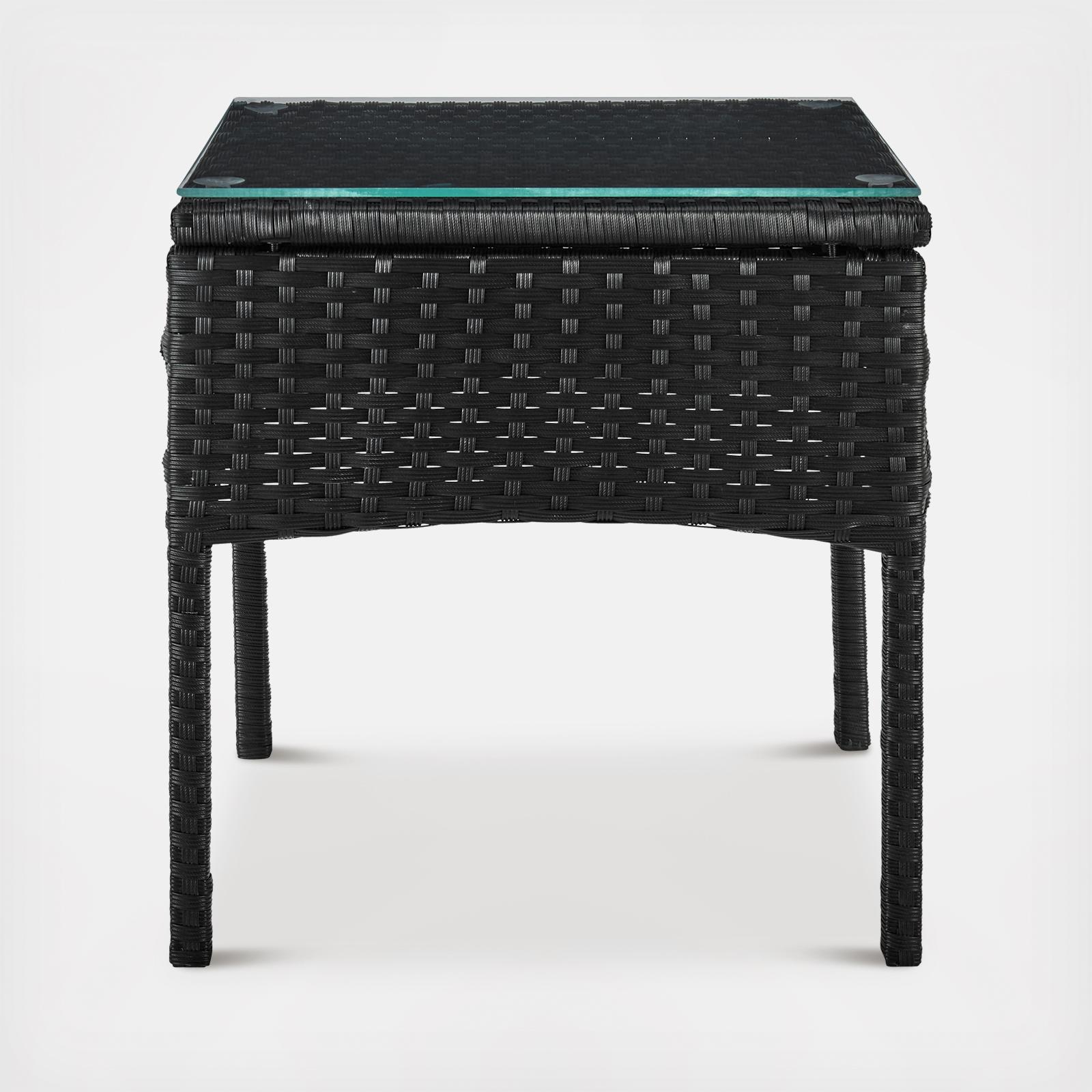 Noli Steel Rattan 3-Piece Patio Conversation Set 6 Noli Steel Rattan 3-Piece Patio Conversation Set