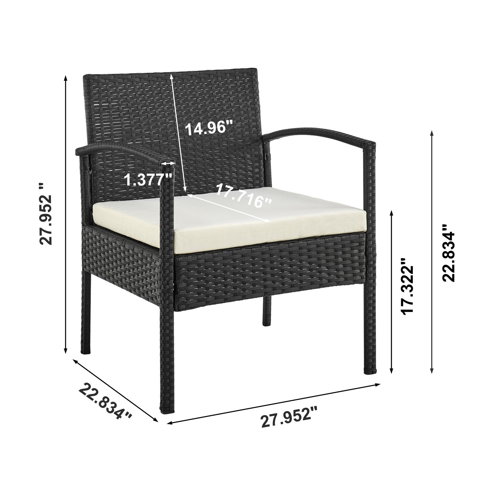 Noli Steel Rattan 3-Piece Patio Conversation Set 7 Noli Steel Rattan 3-Piece Patio Conversation Set