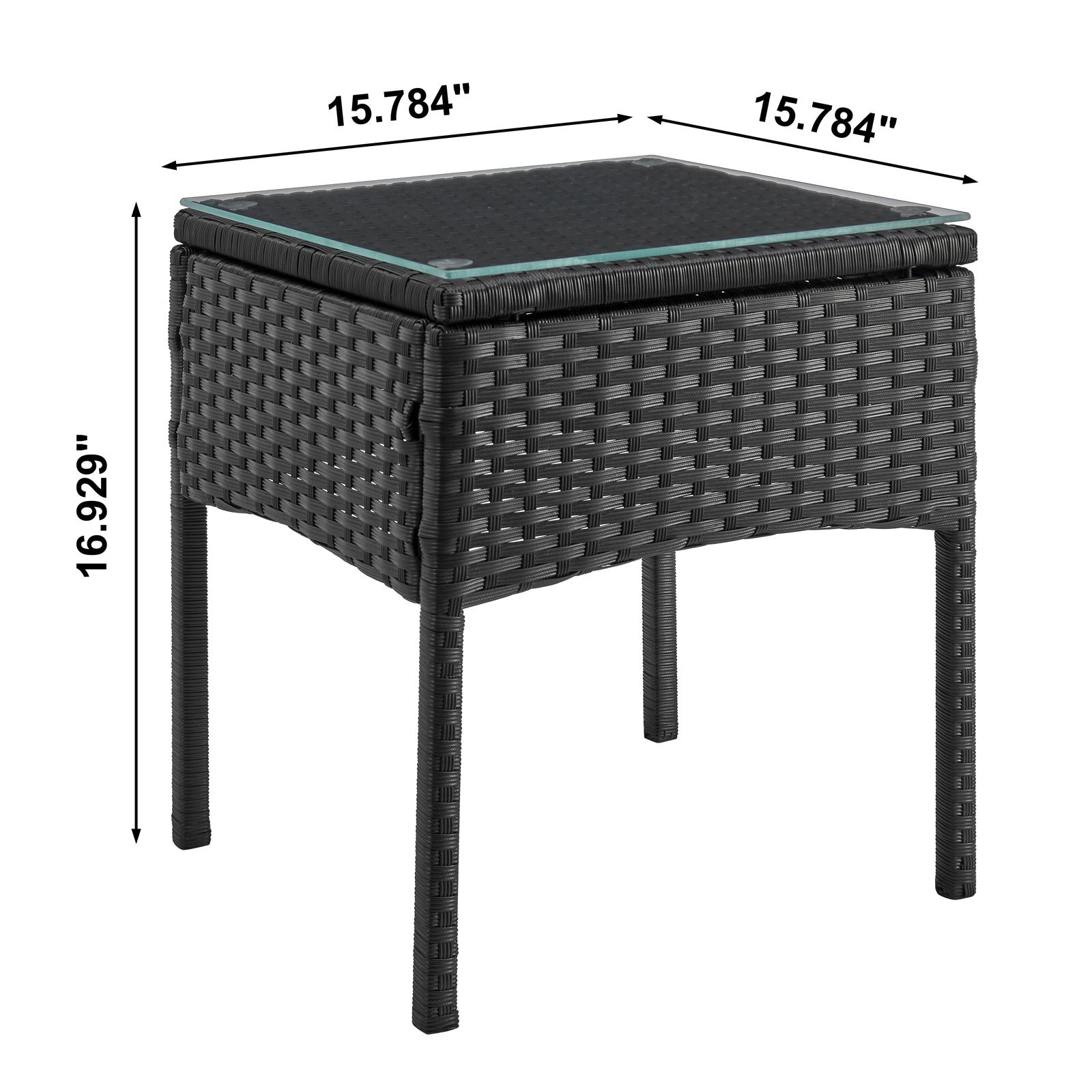 Noli Steel Rattan 3-Piece Patio Conversation Set 8 Noli Steel Rattan 3-Piece Patio Conversation Set