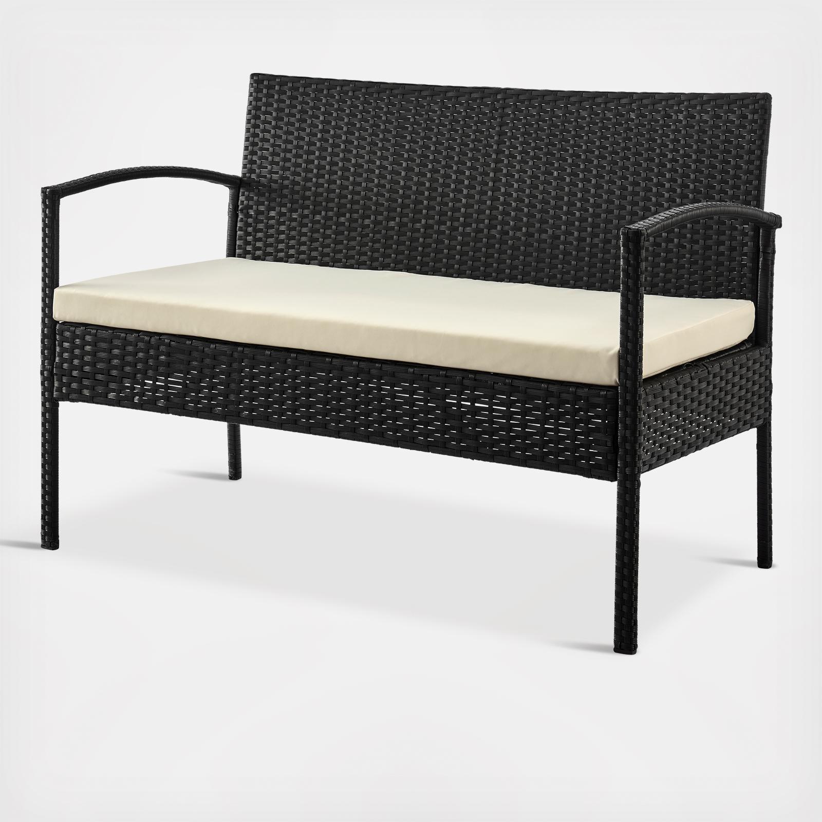 Noli Steel Rattan 4-Piece Patio Conversation Set 3 Noli Steel Rattan 4-Piece Patio Conversation Set